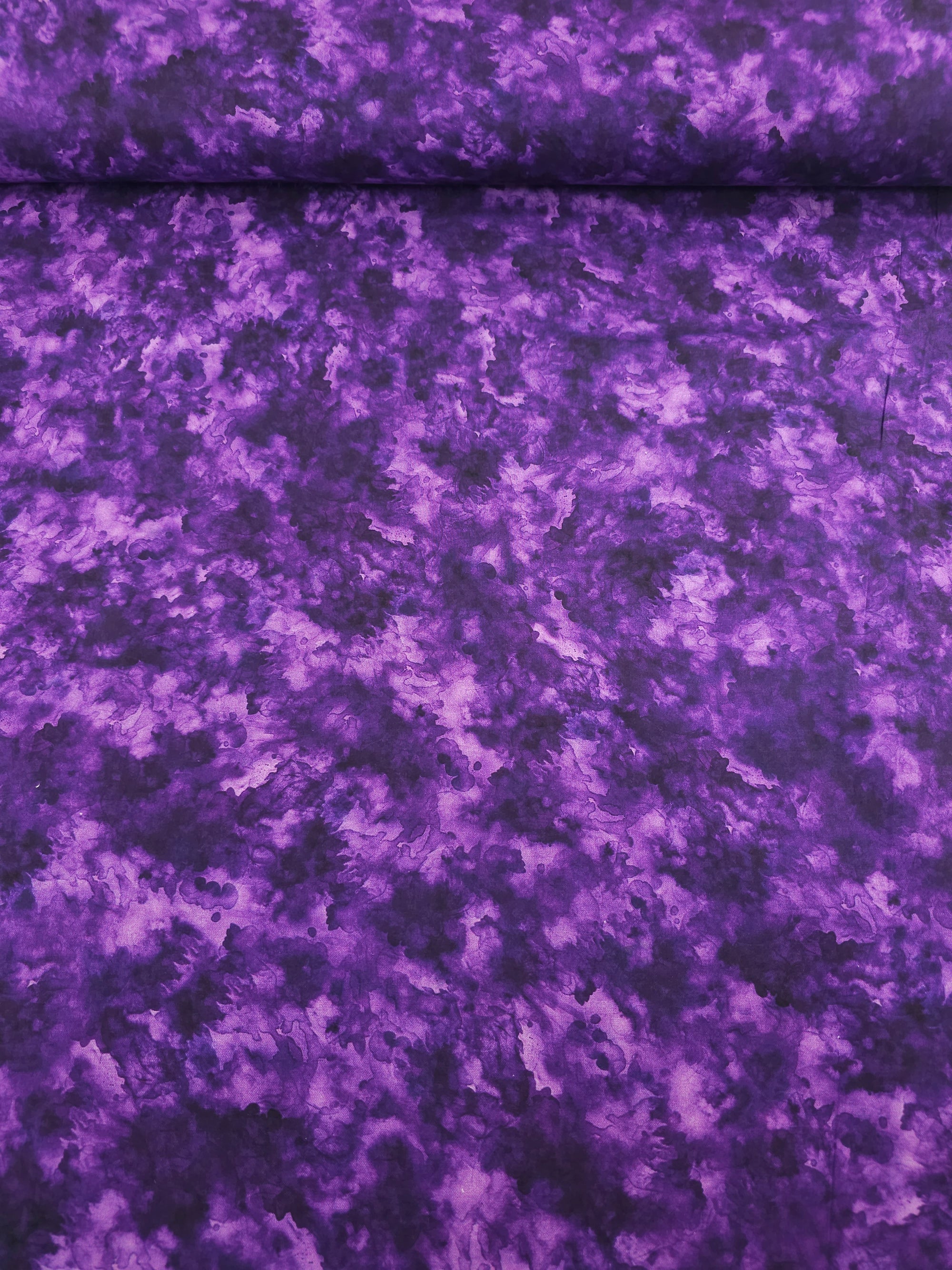 Deep Purple Iris Watercolour Smoke 100% Cotton 106" *EXTRA WIDE*