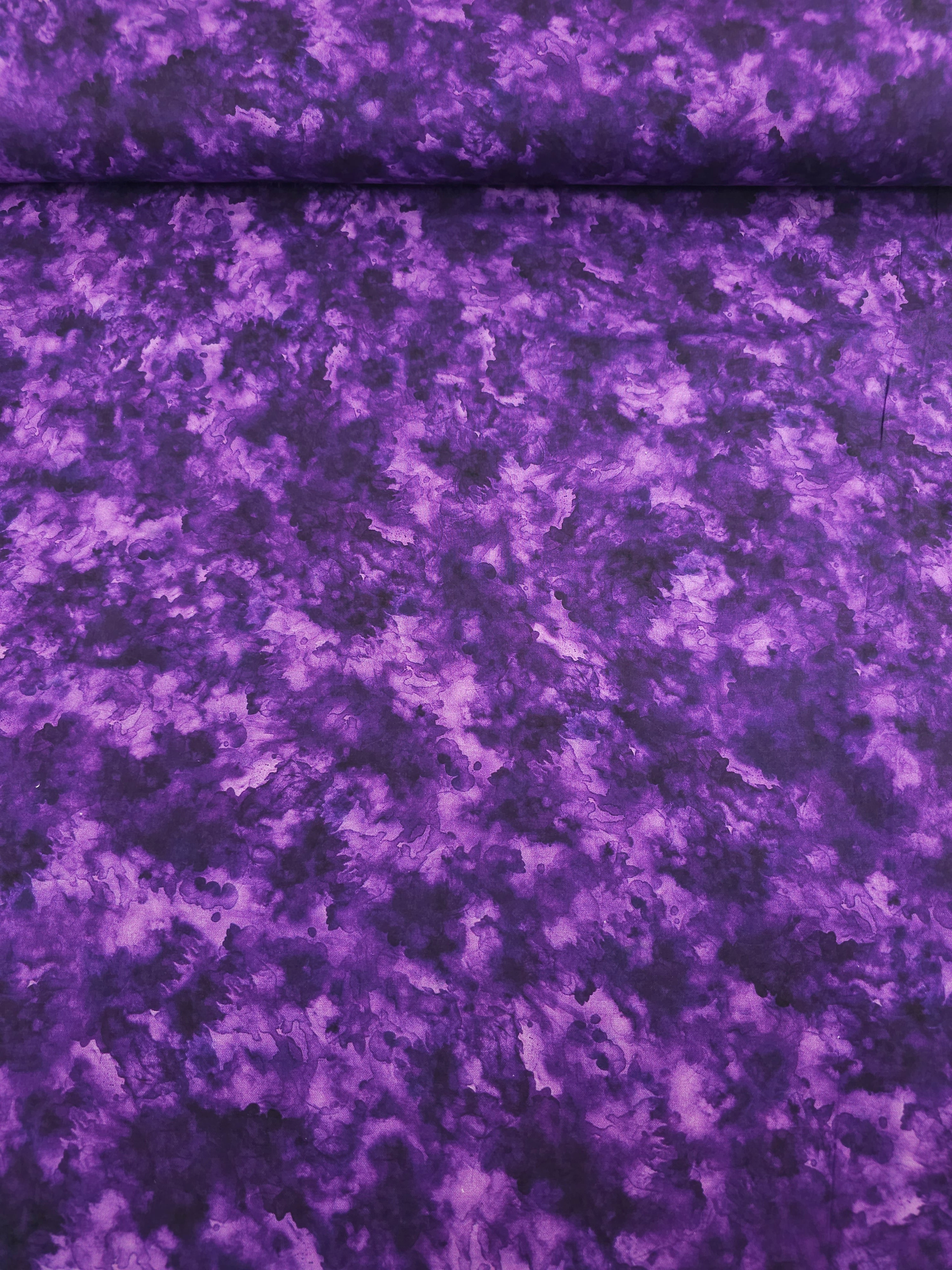 Deep Purple Iris Watercolour Smoke 100% Cotton 106" *EXTRA WIDE*