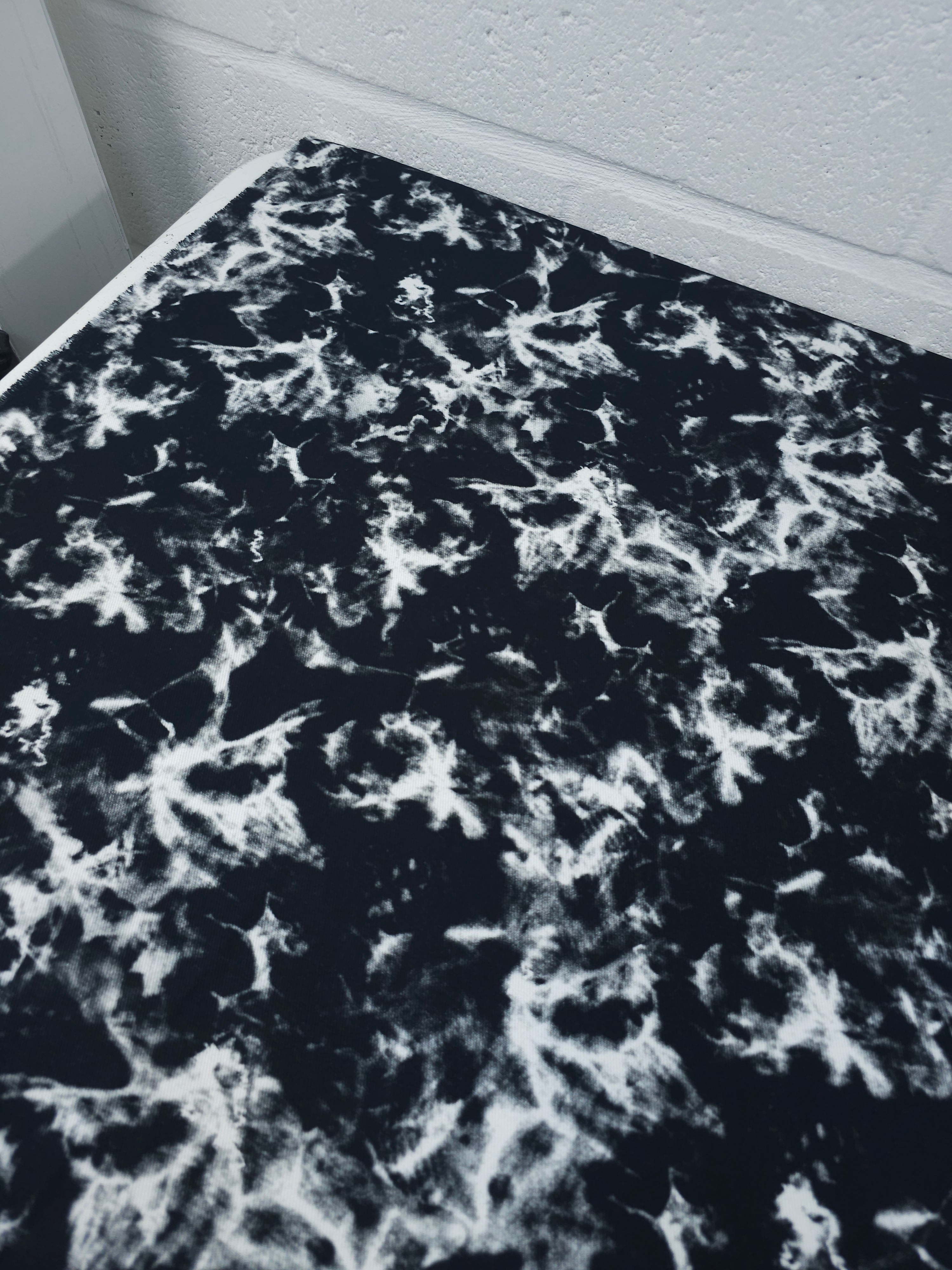 Black/White Smokey Marble Denim