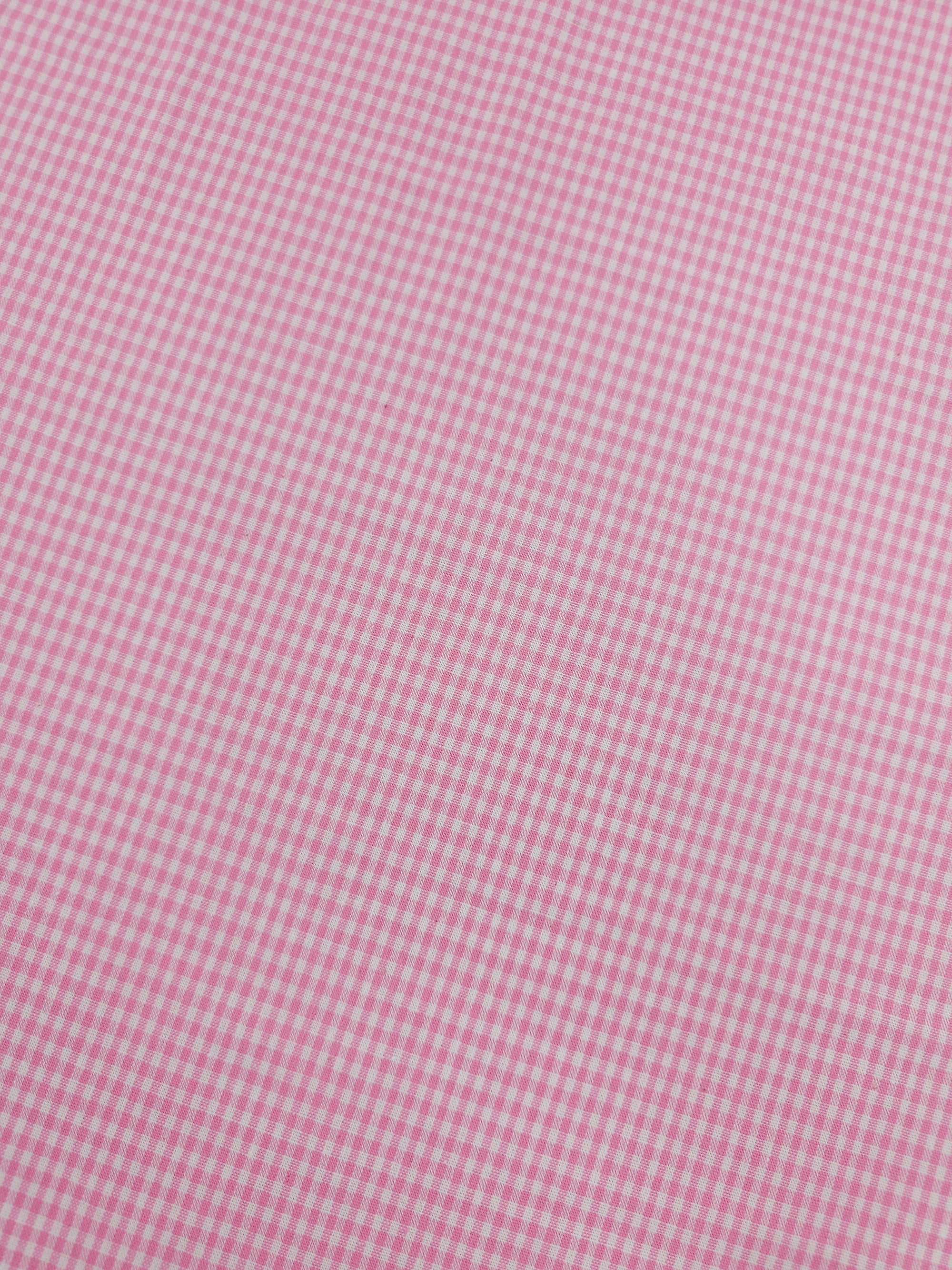Pink Mini Gingham 100% Cotton 55"