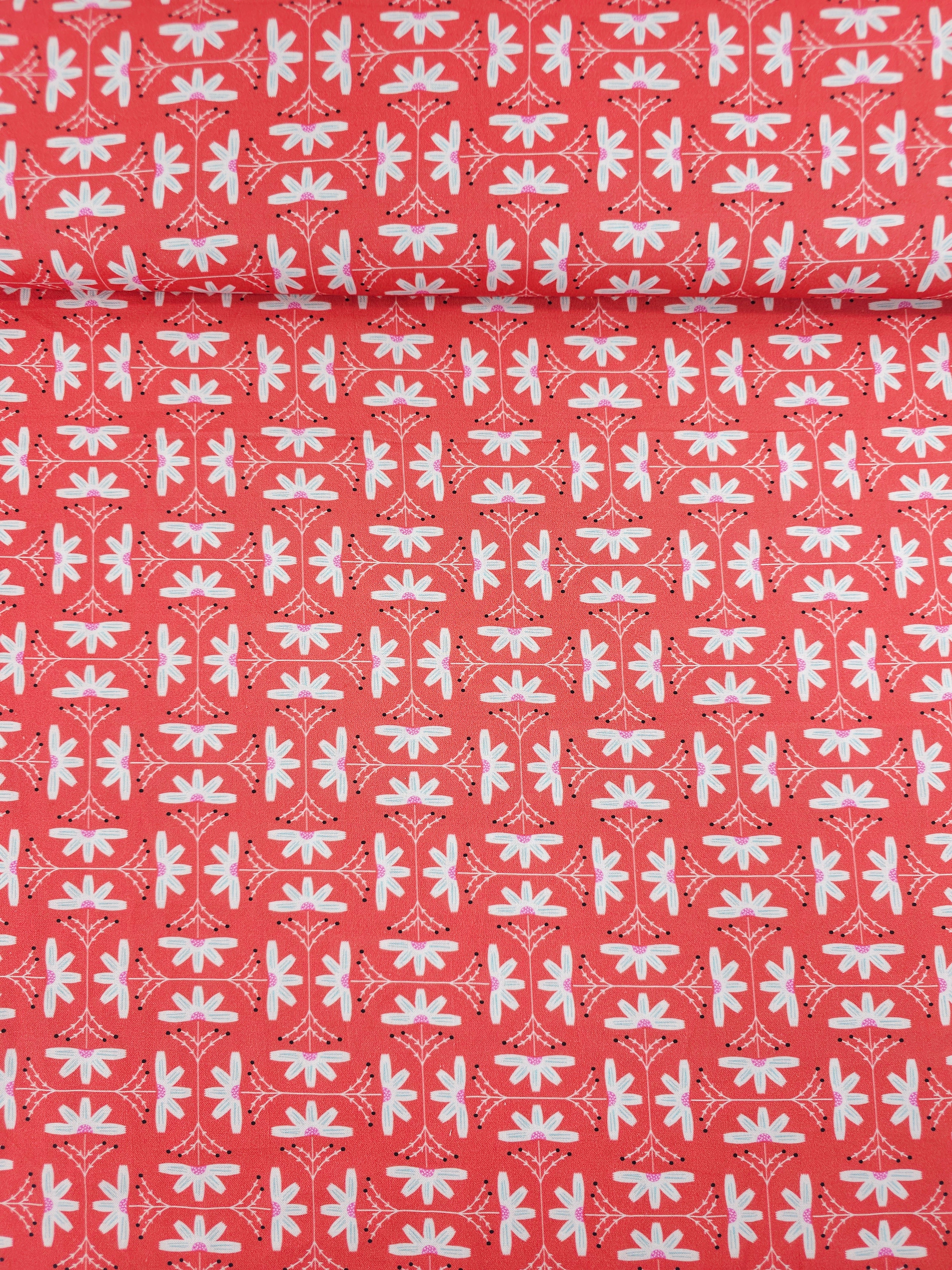 Coral Meadows Abloom 100% Cotton