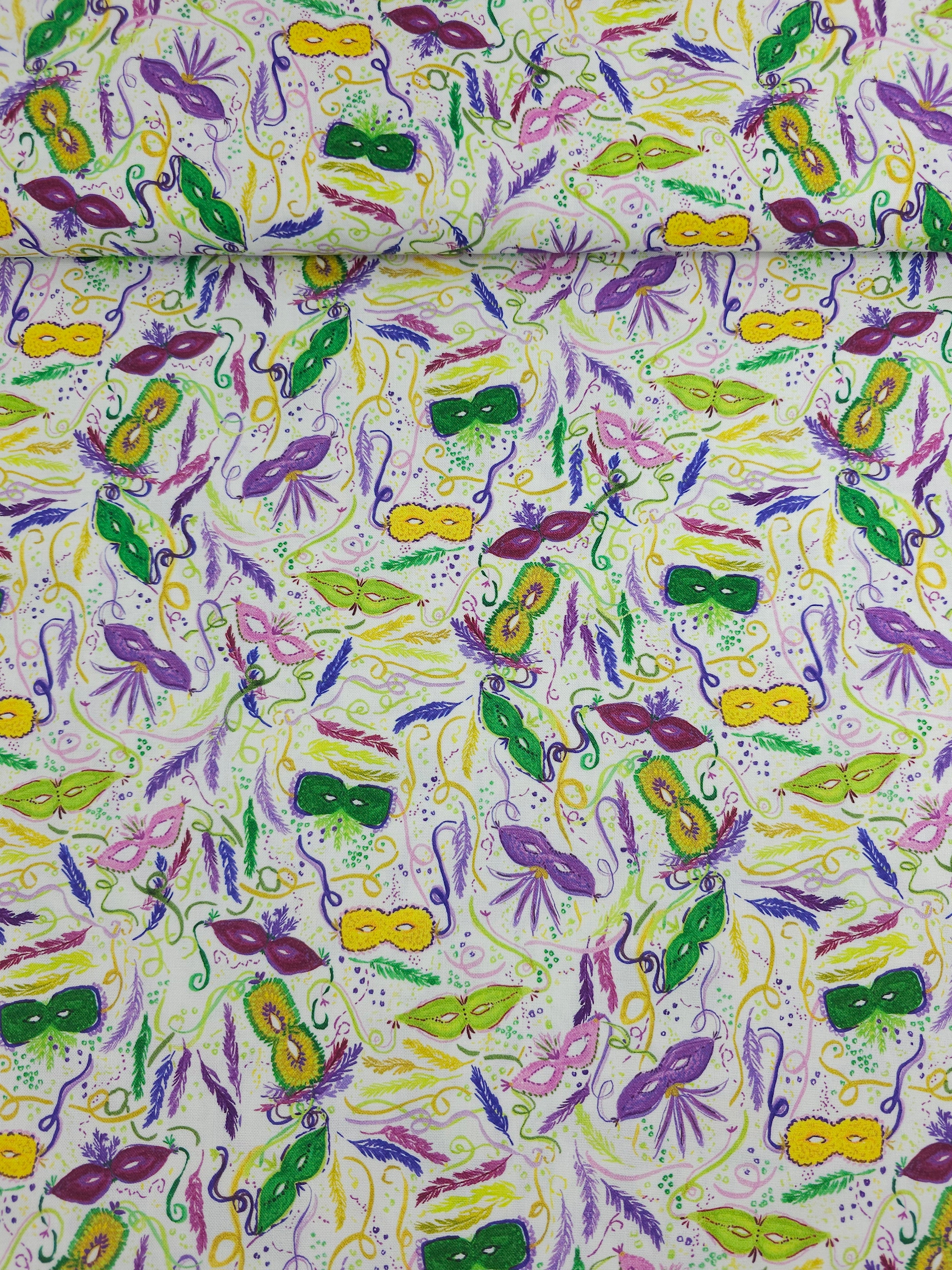 Mardi Gras Masquerade 100% Cotton
