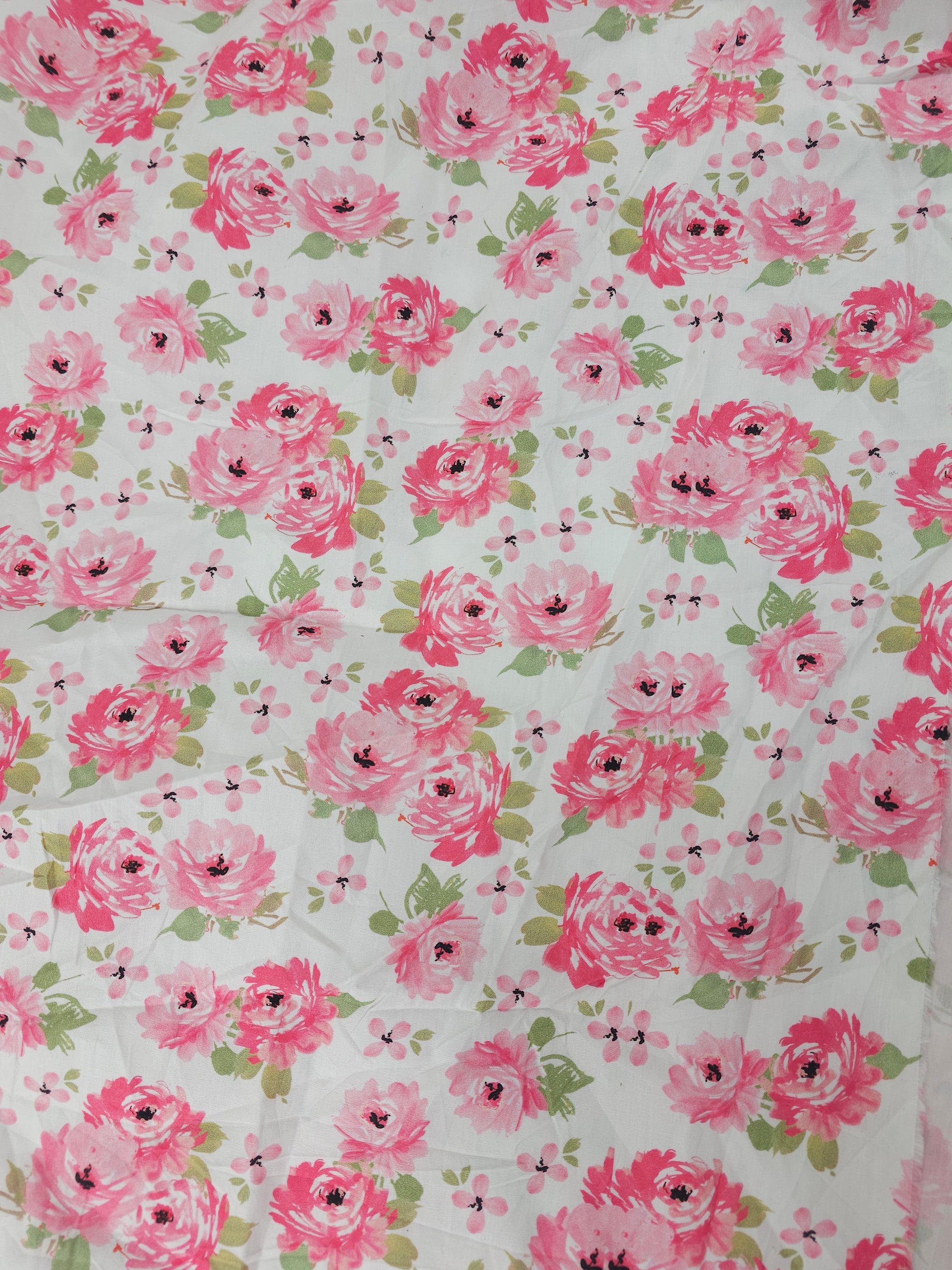 Light pink flower Viscose- 1.7m piece