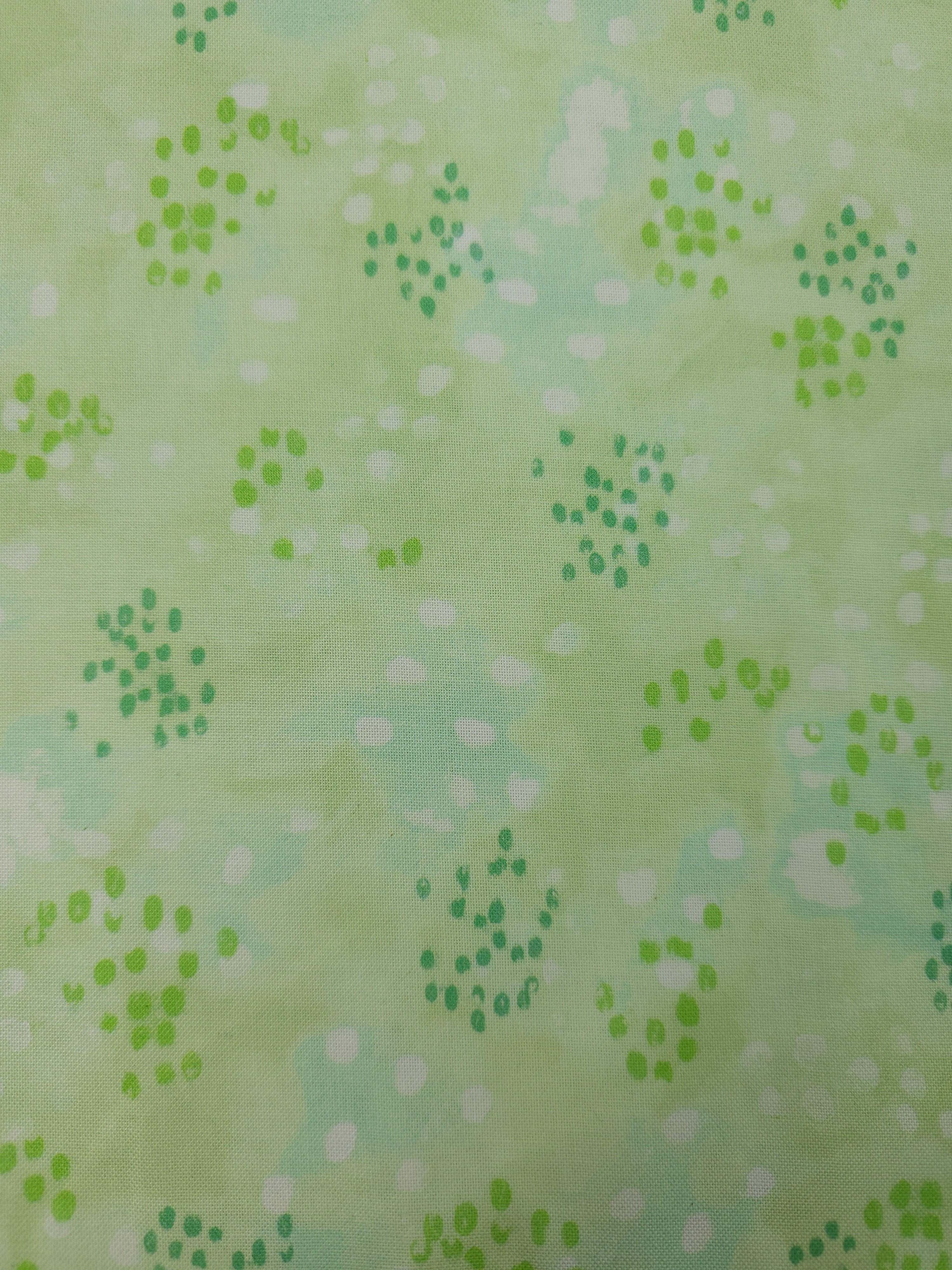 Lime Abstract Speckle Splodge 100% Cotton