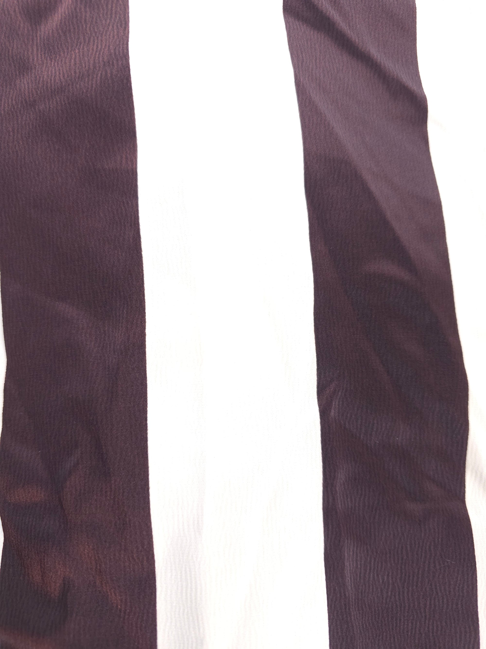 Chunky brown stripe Viscose sateen- 4.2m piece