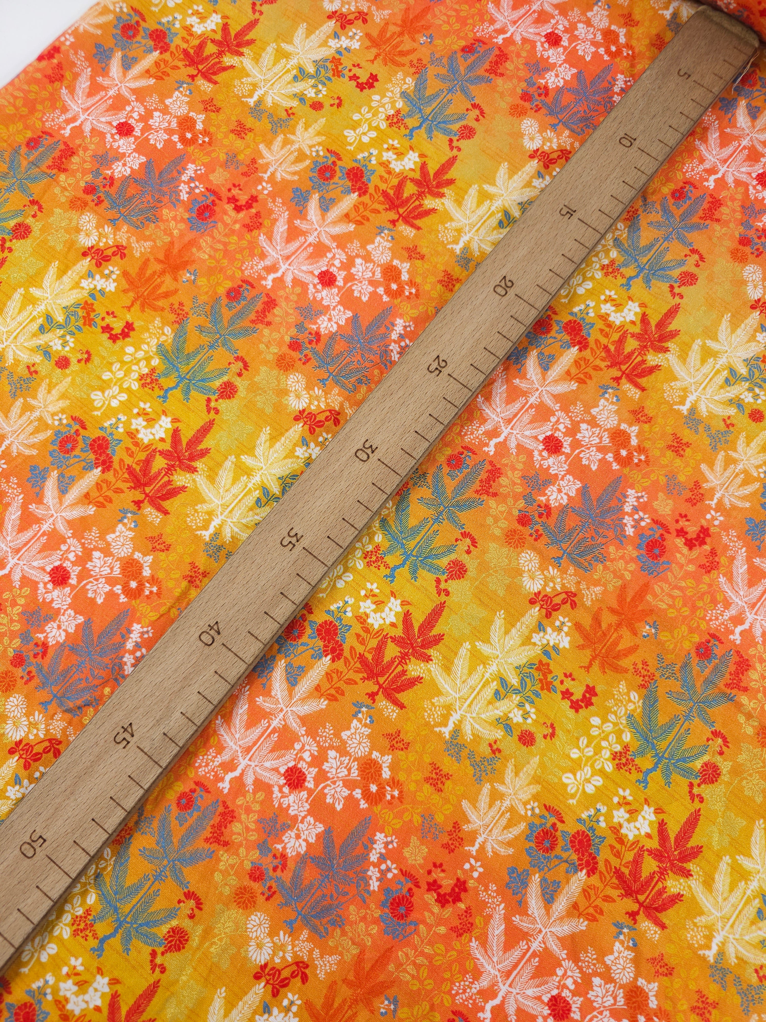 Orange Serenity Leaf 100% Cotton
