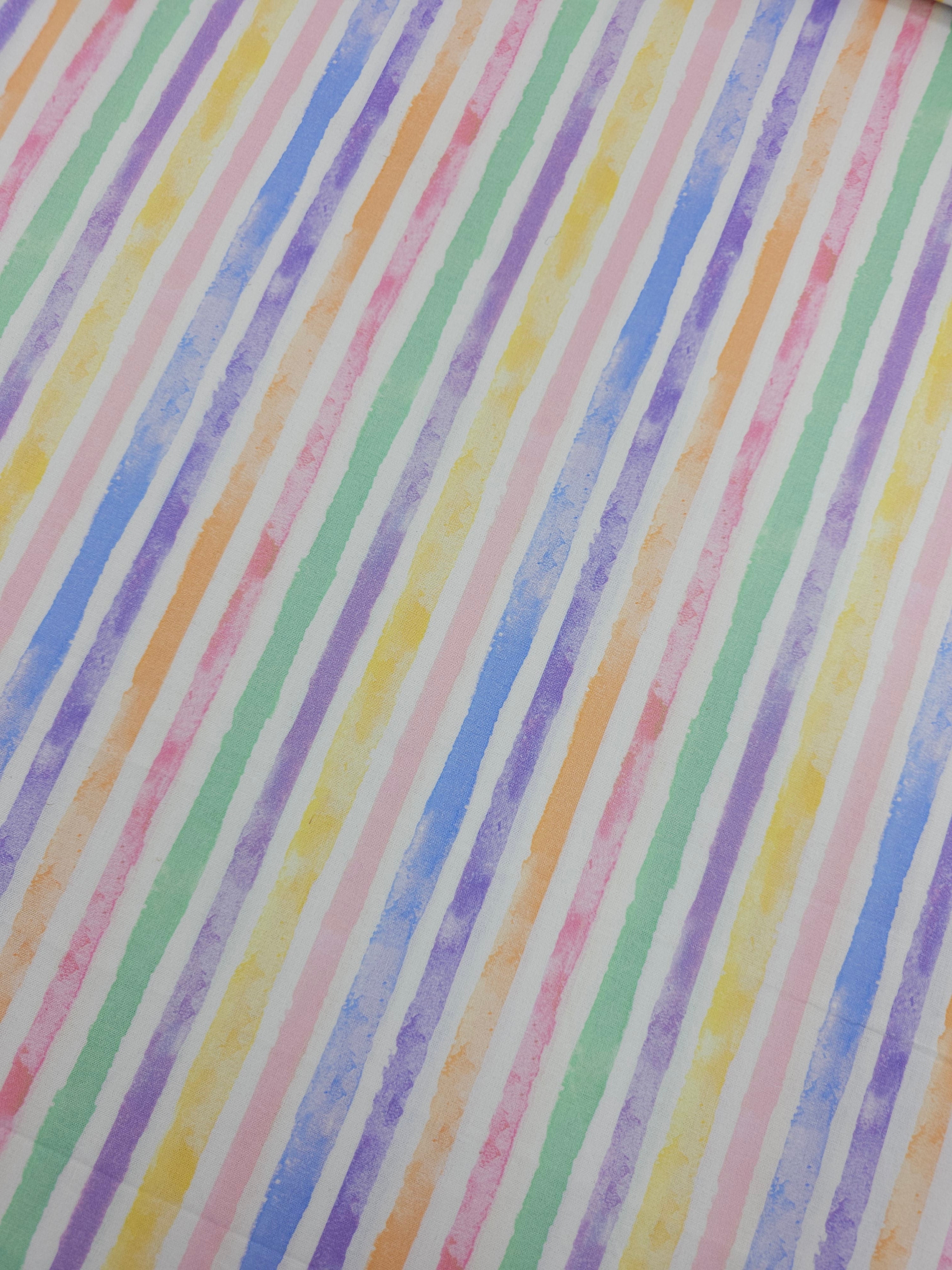 Washed Pastel Stripe 100% Cotton