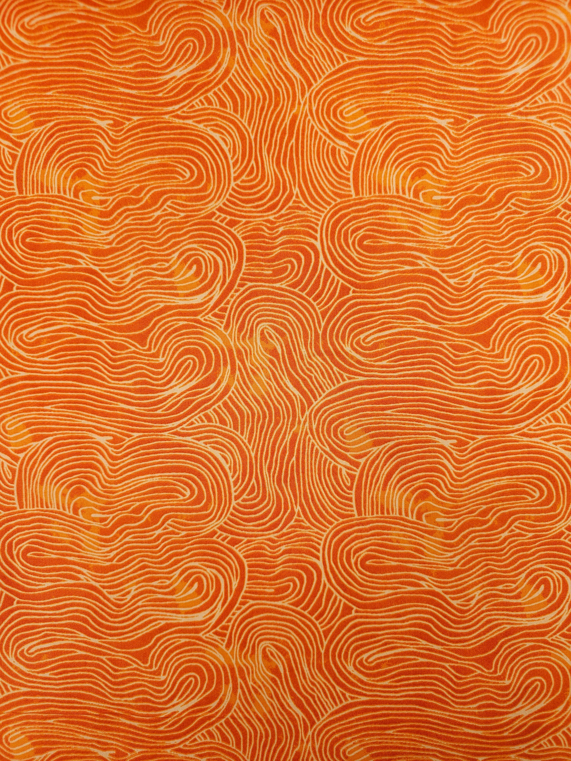 Orange Wavy 100% Cotton