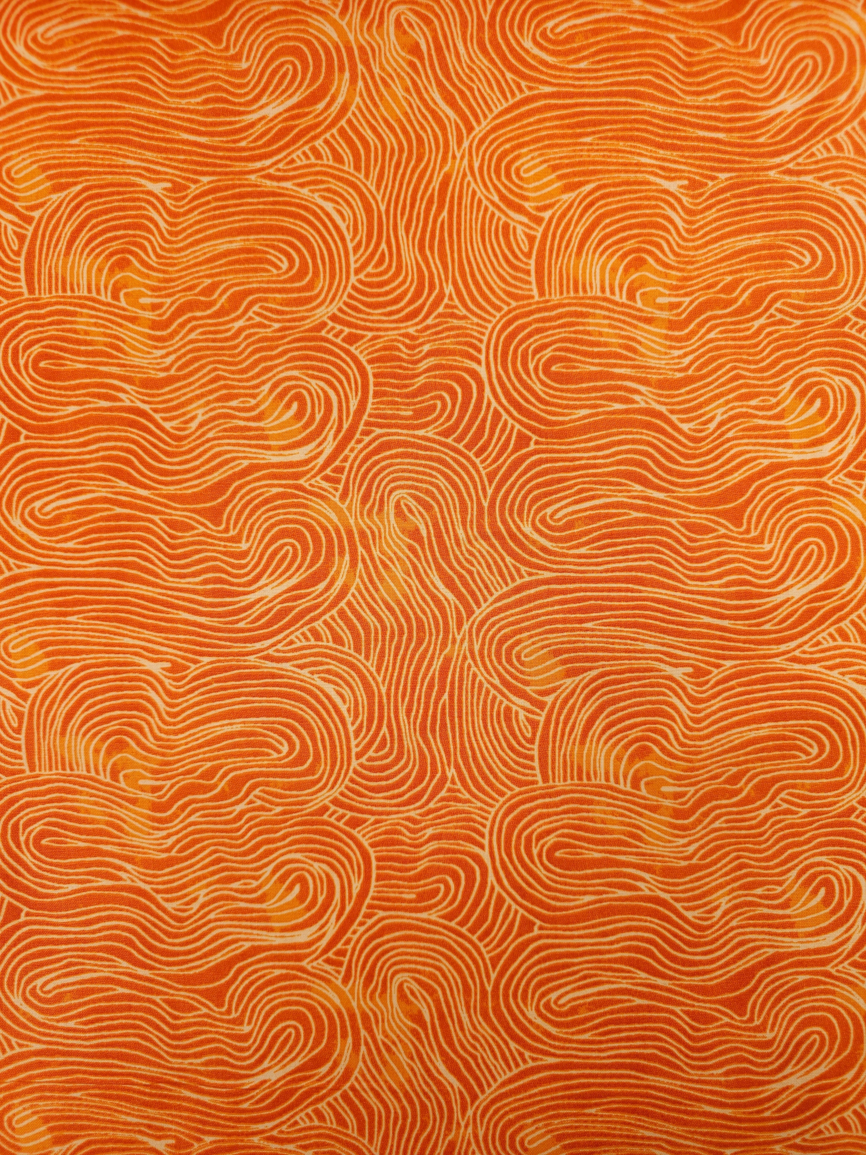 Orange Wavy 100% Cotton