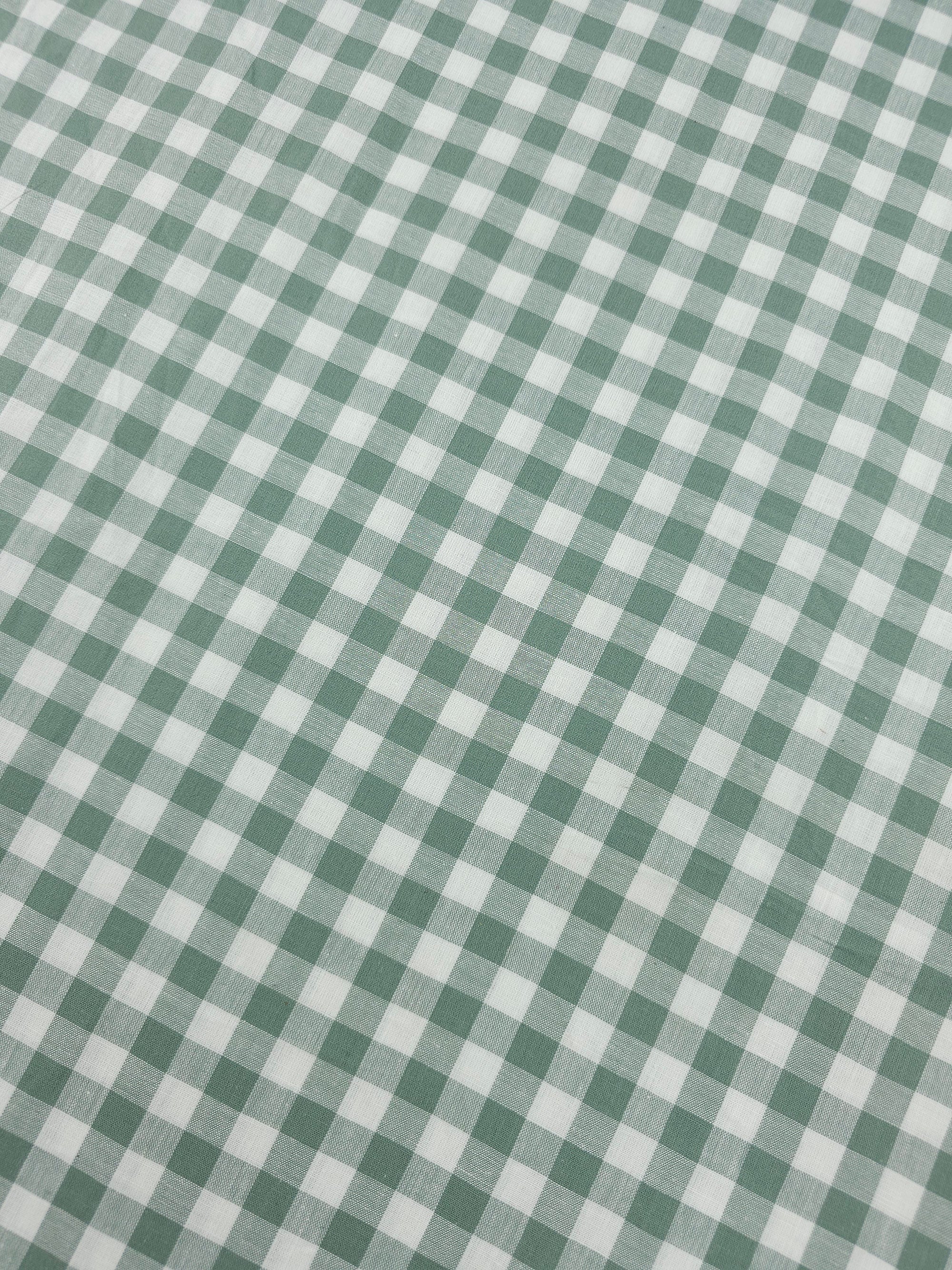 Pale Pine Green Gingham 100% Cotton 98" *EXTRA WIDE*
