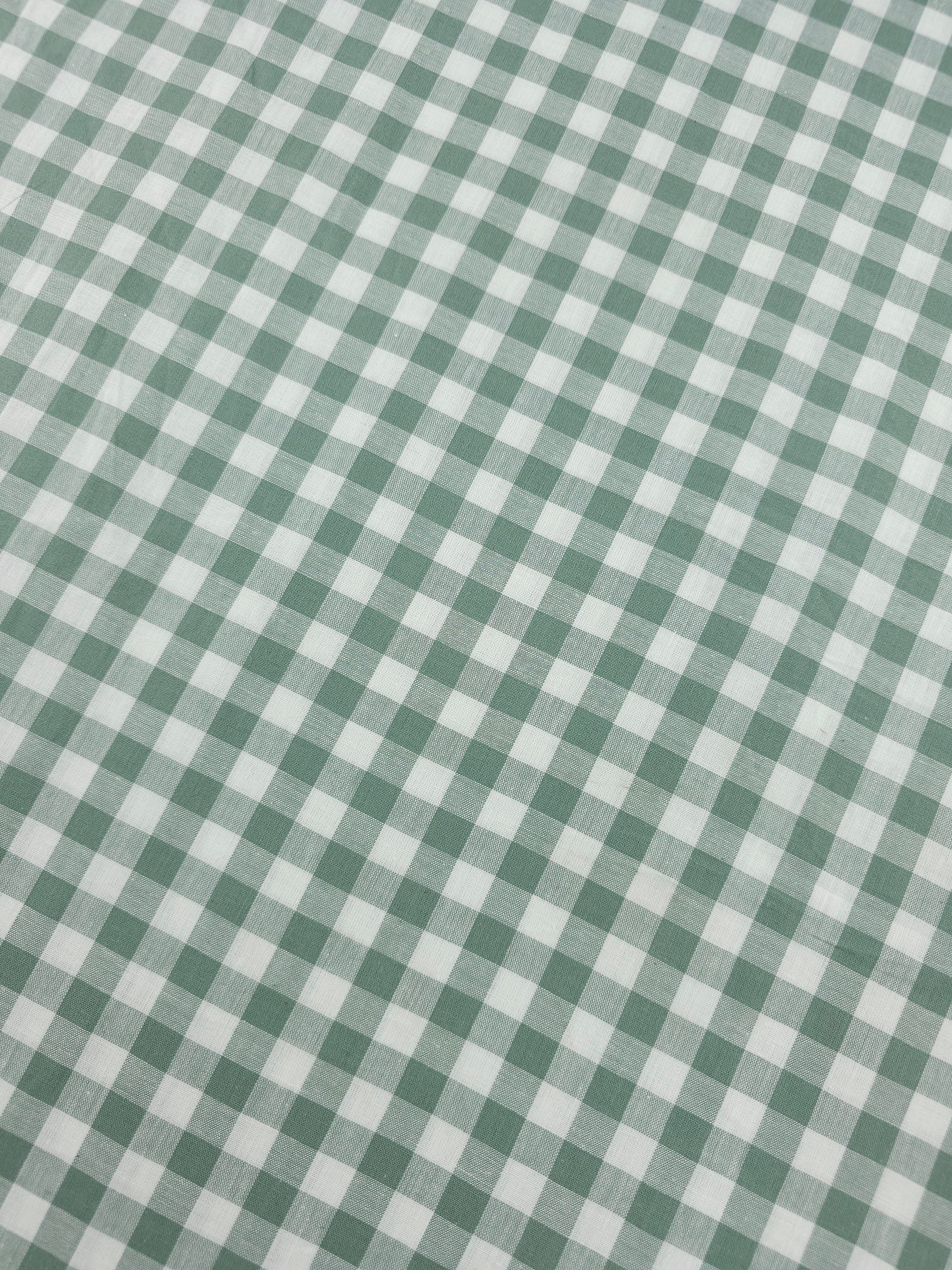 Pale Pine Green Gingham 100% Cotton 98" *EXTRA WIDE*