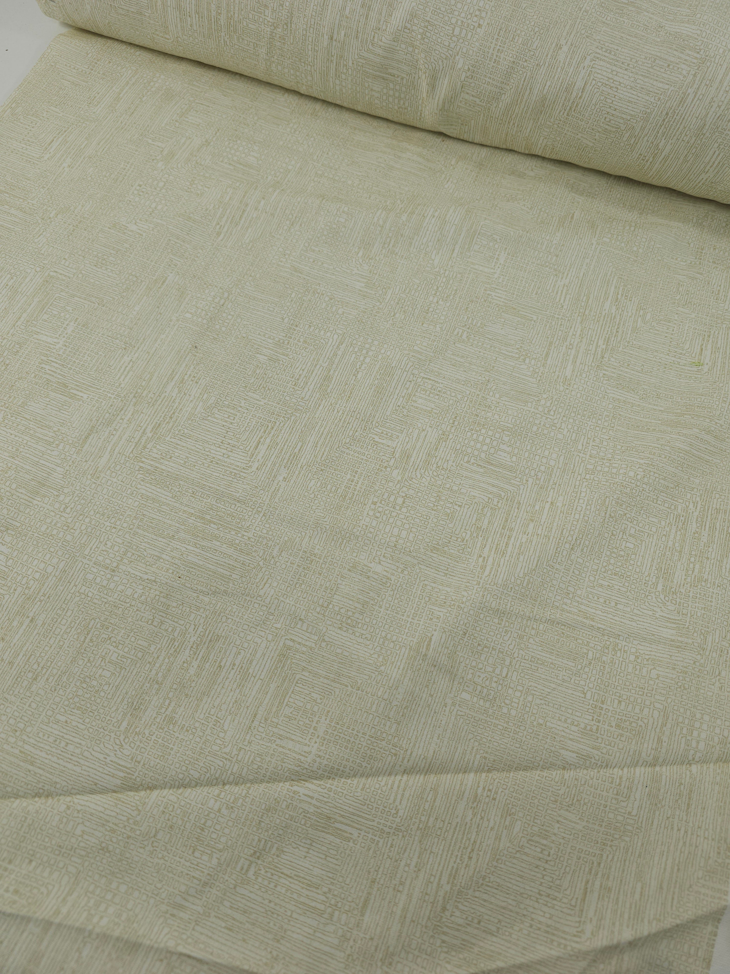 Cream Static Maze Lines 100% Cotton