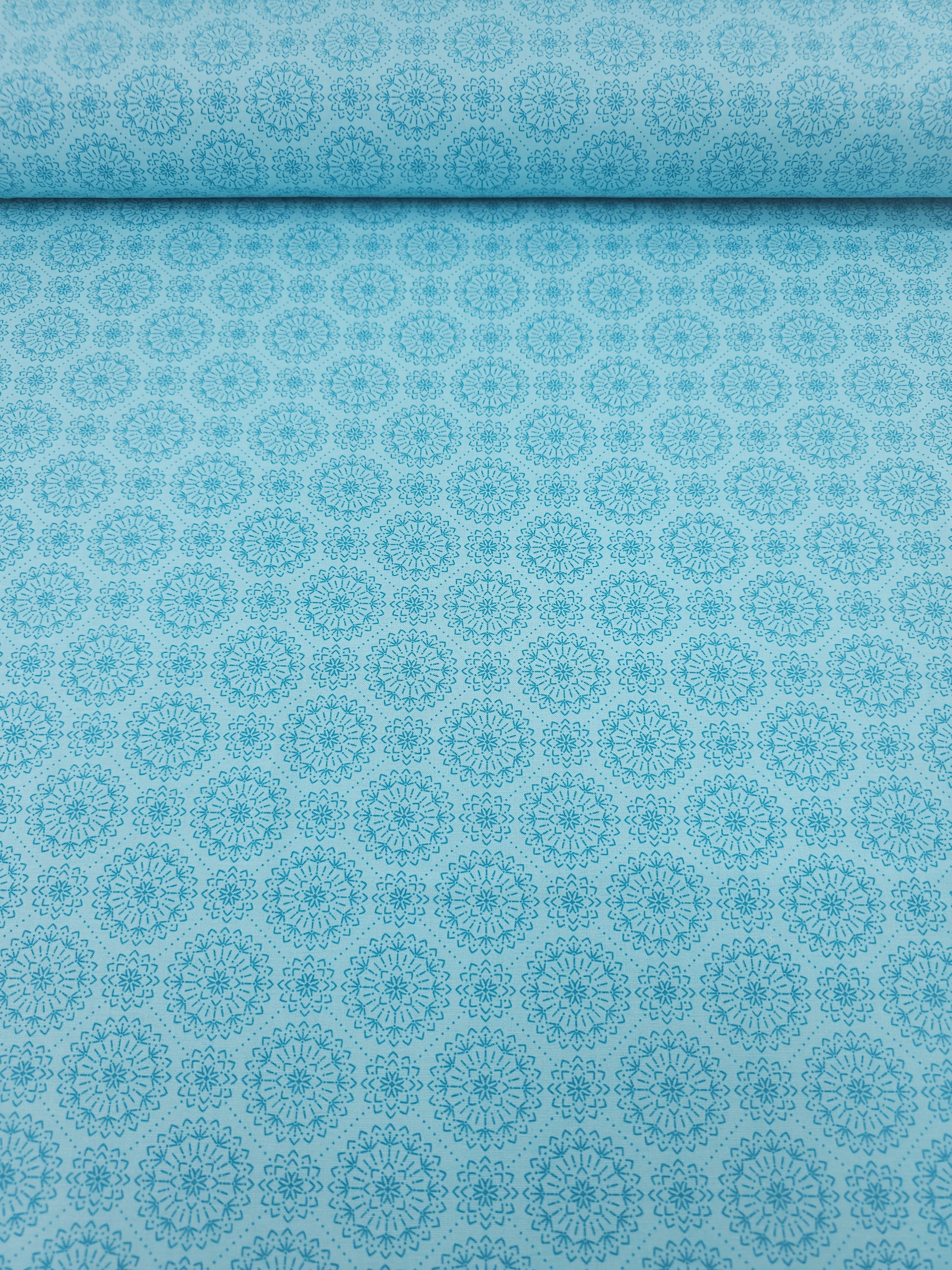 Light Blue Vintage Wildflowers 100% Cotton - Benartex