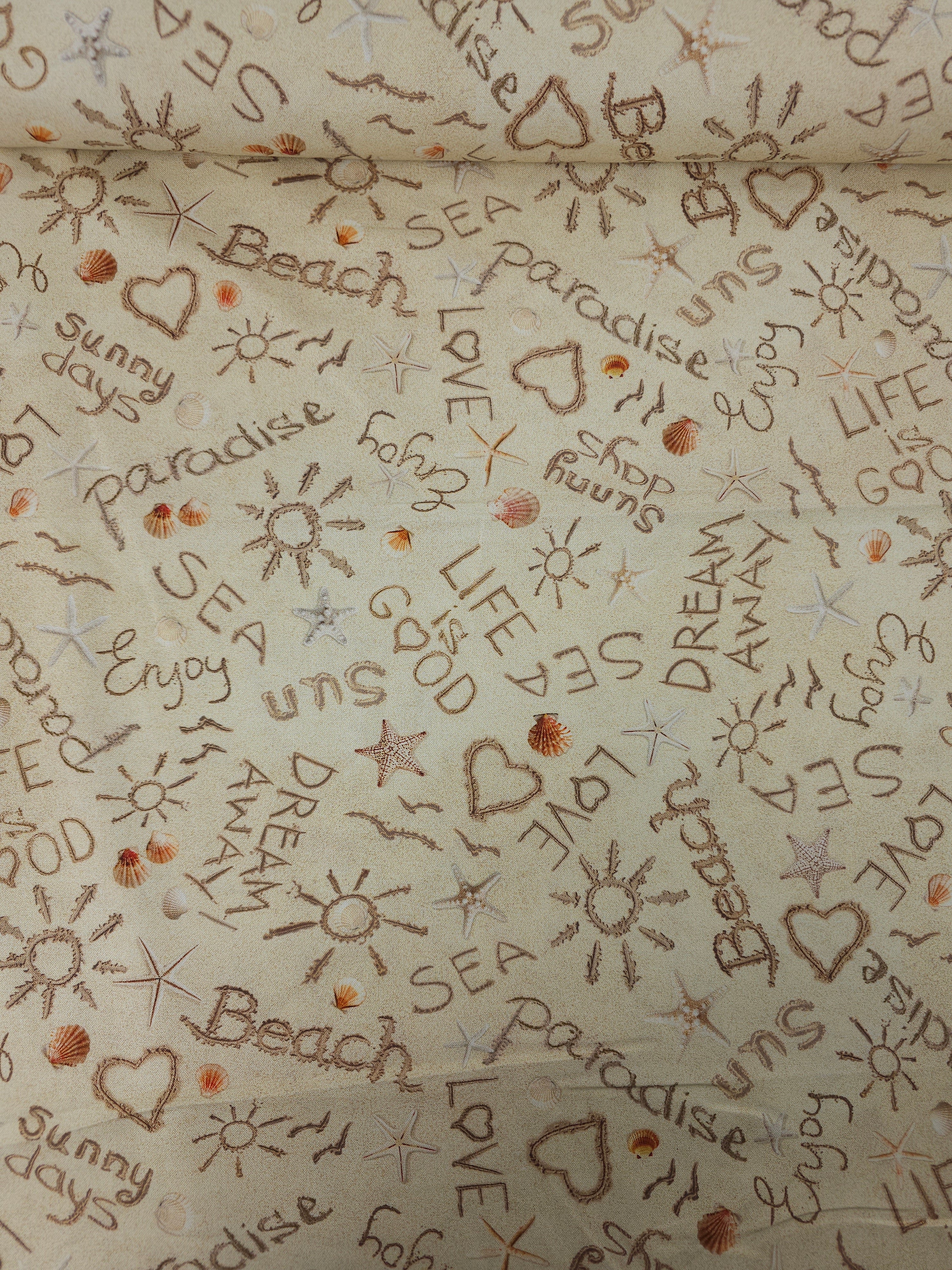 Sandy Beach Script 100% Cotton