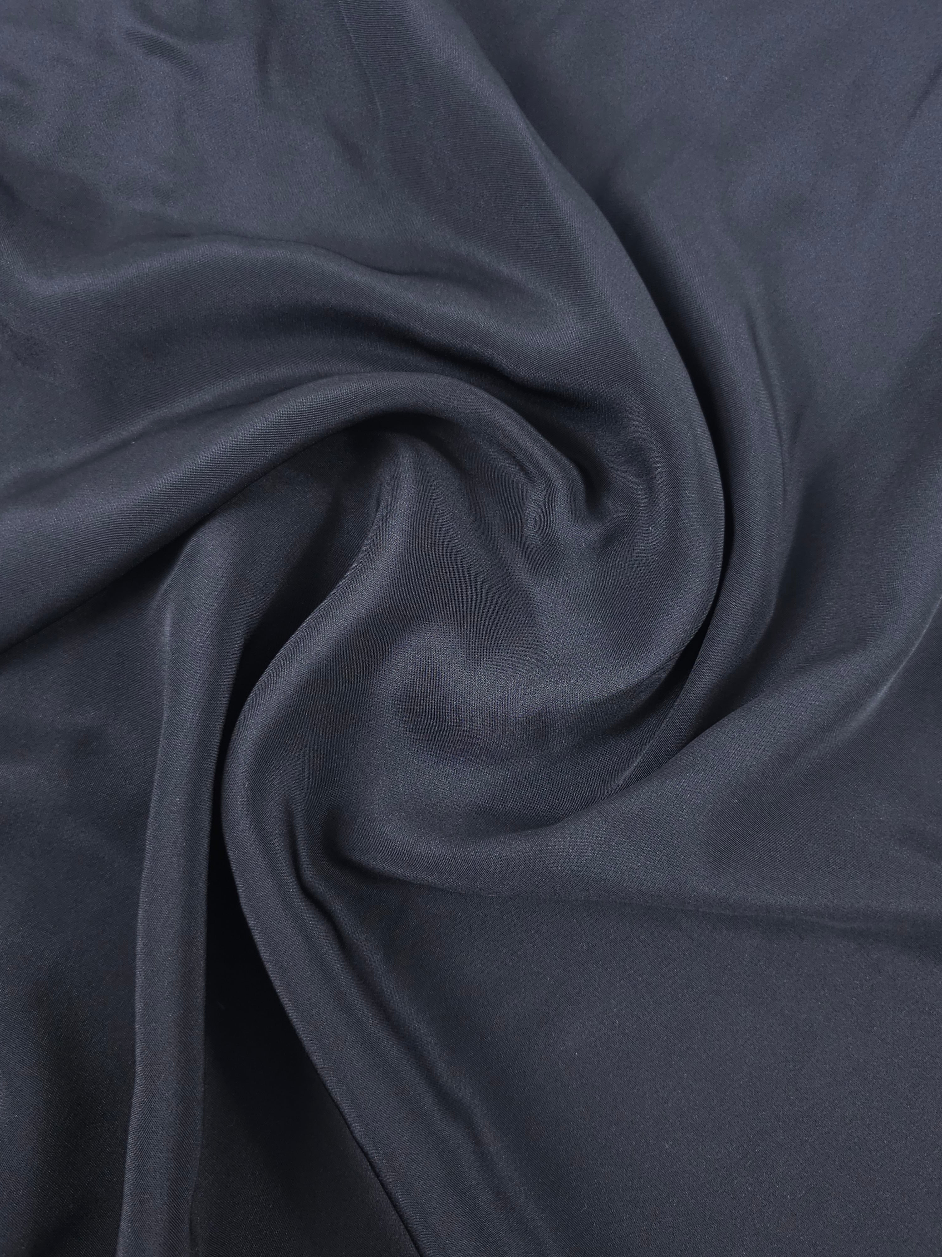 Black Poly Crepe - 1.40m Piece