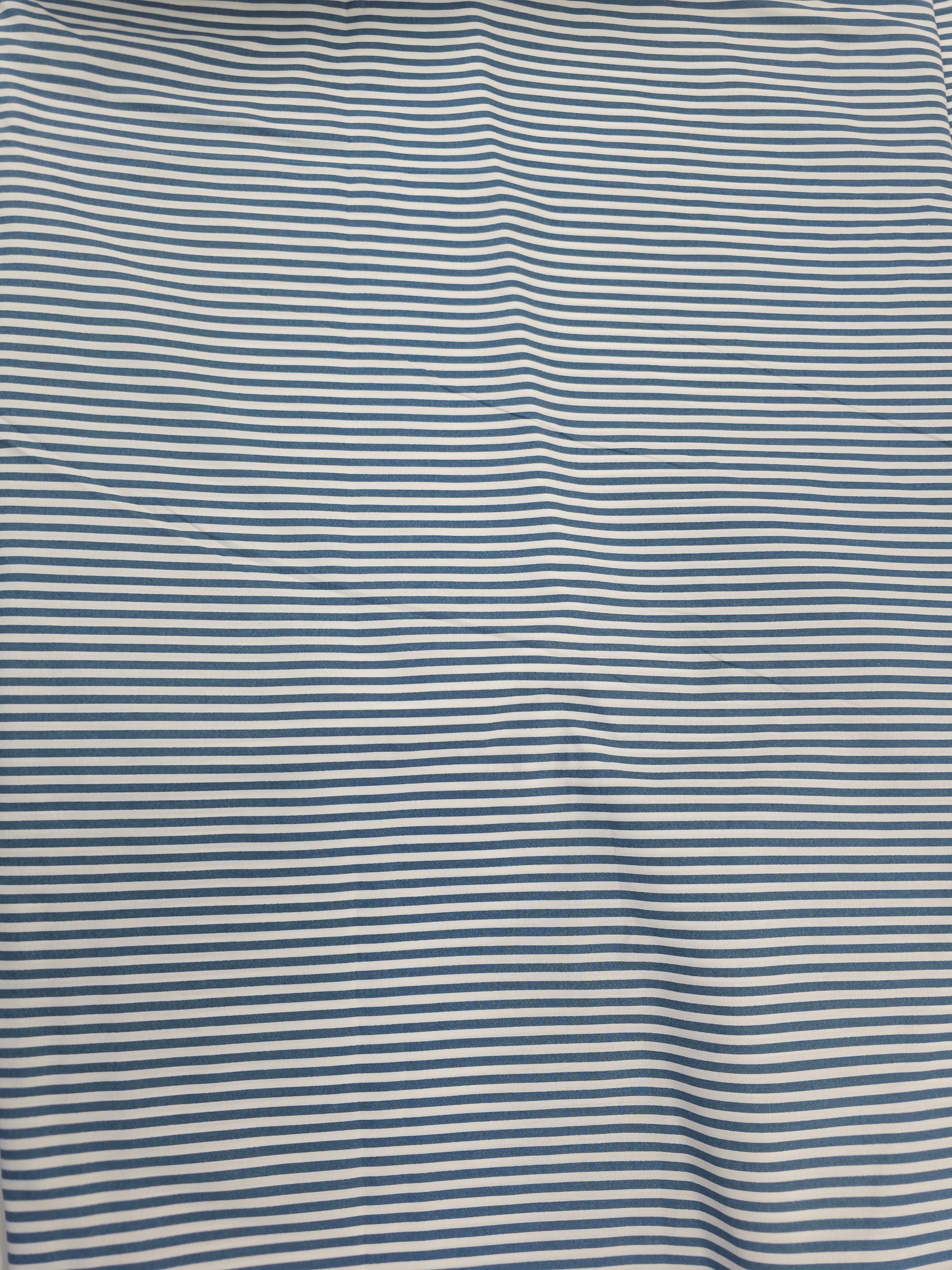 Navy stripe Cotton- 1.2m piece
