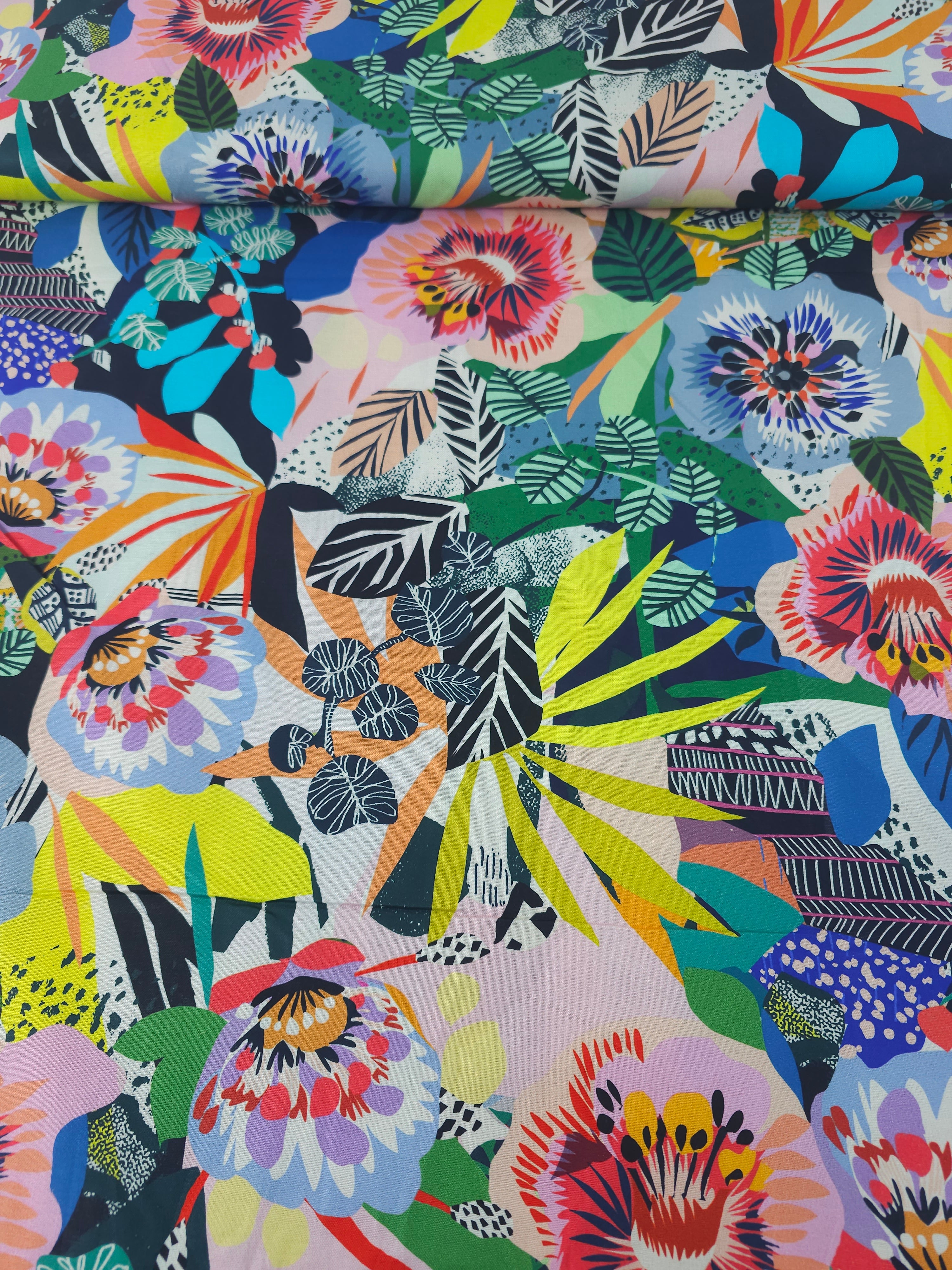 Funky Floral Sketch 100% Cotton - Kitty McCall x Free Spirit