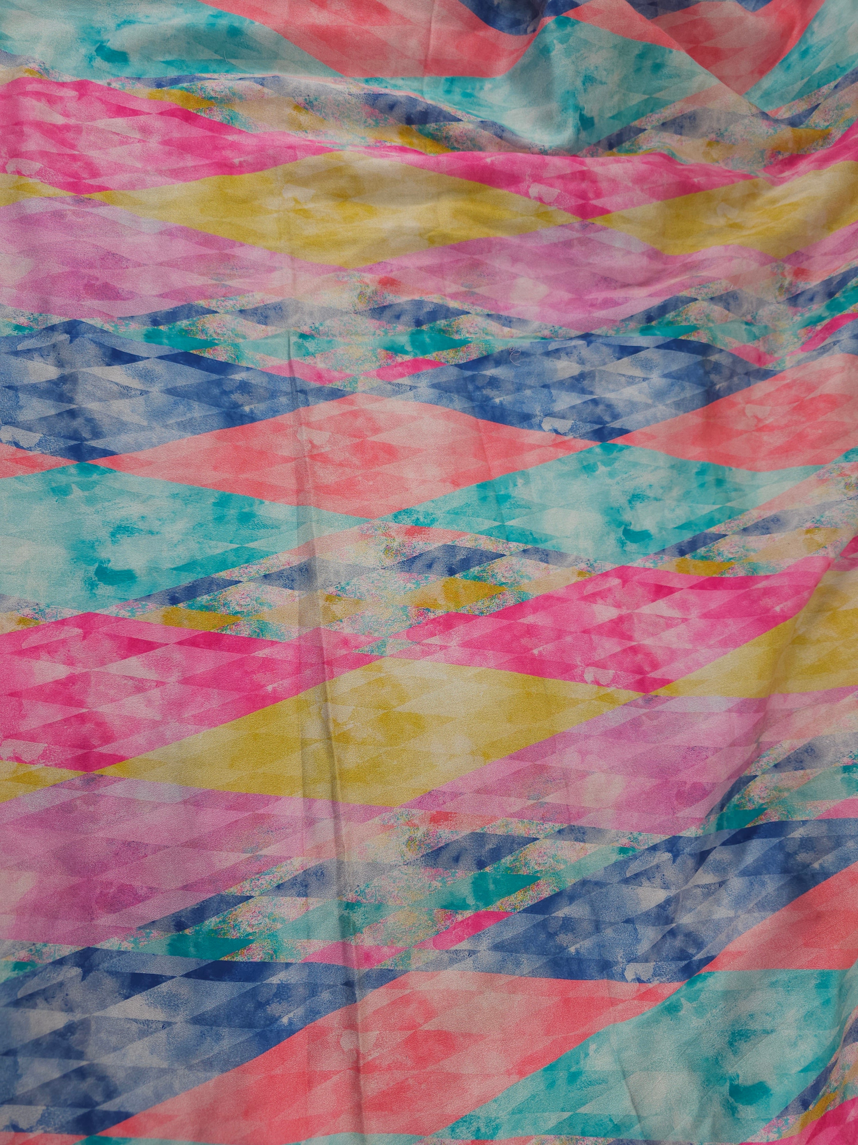Colourful diamond Viscose satin- 3m piece