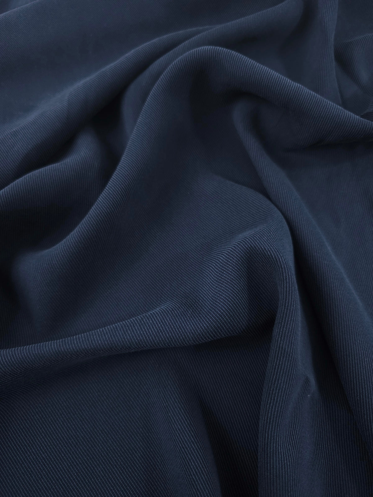Midnight Navy Sandwashed Tencel Twill