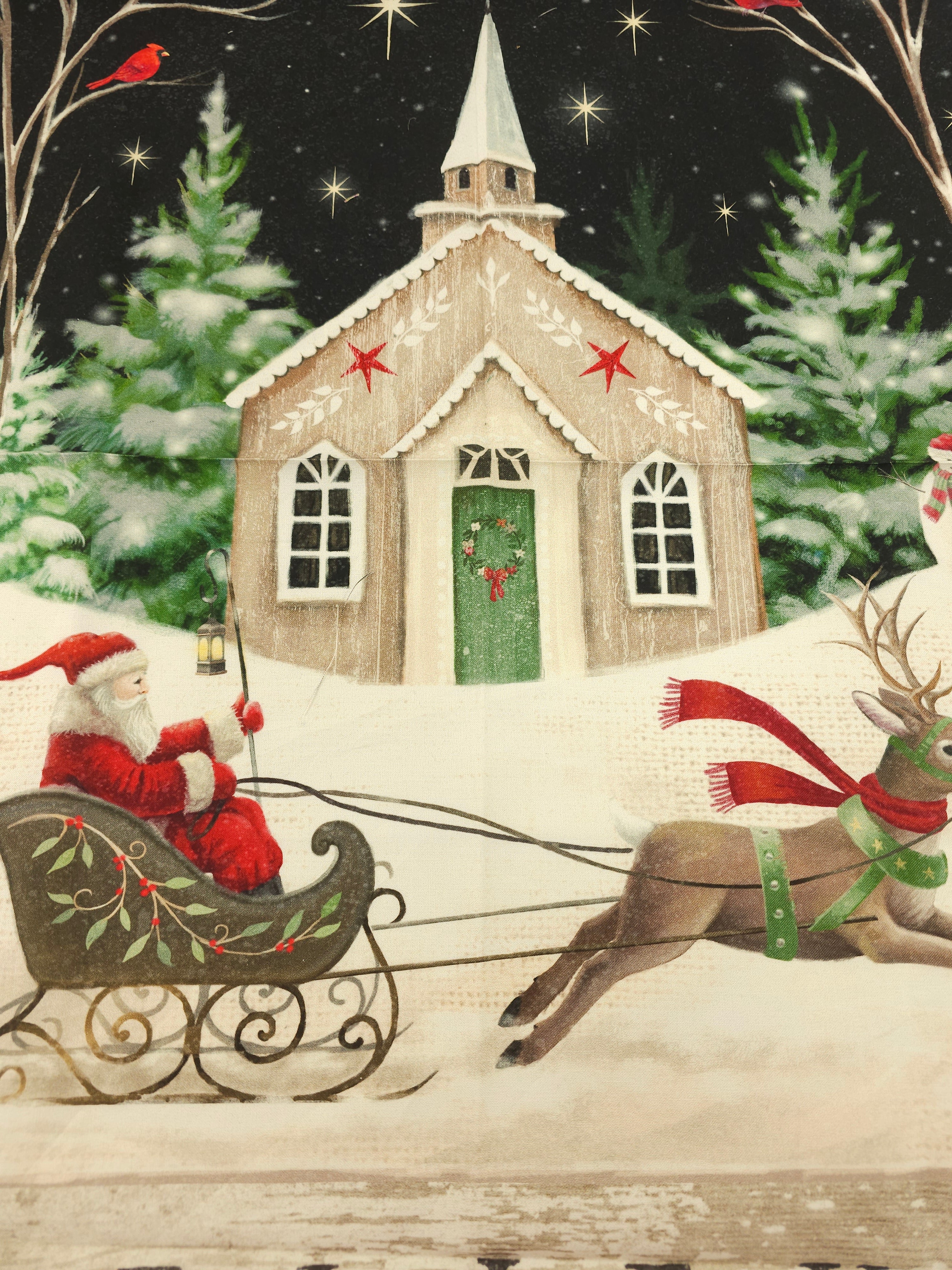 Santa believe Cotton panel- 0.6m piece