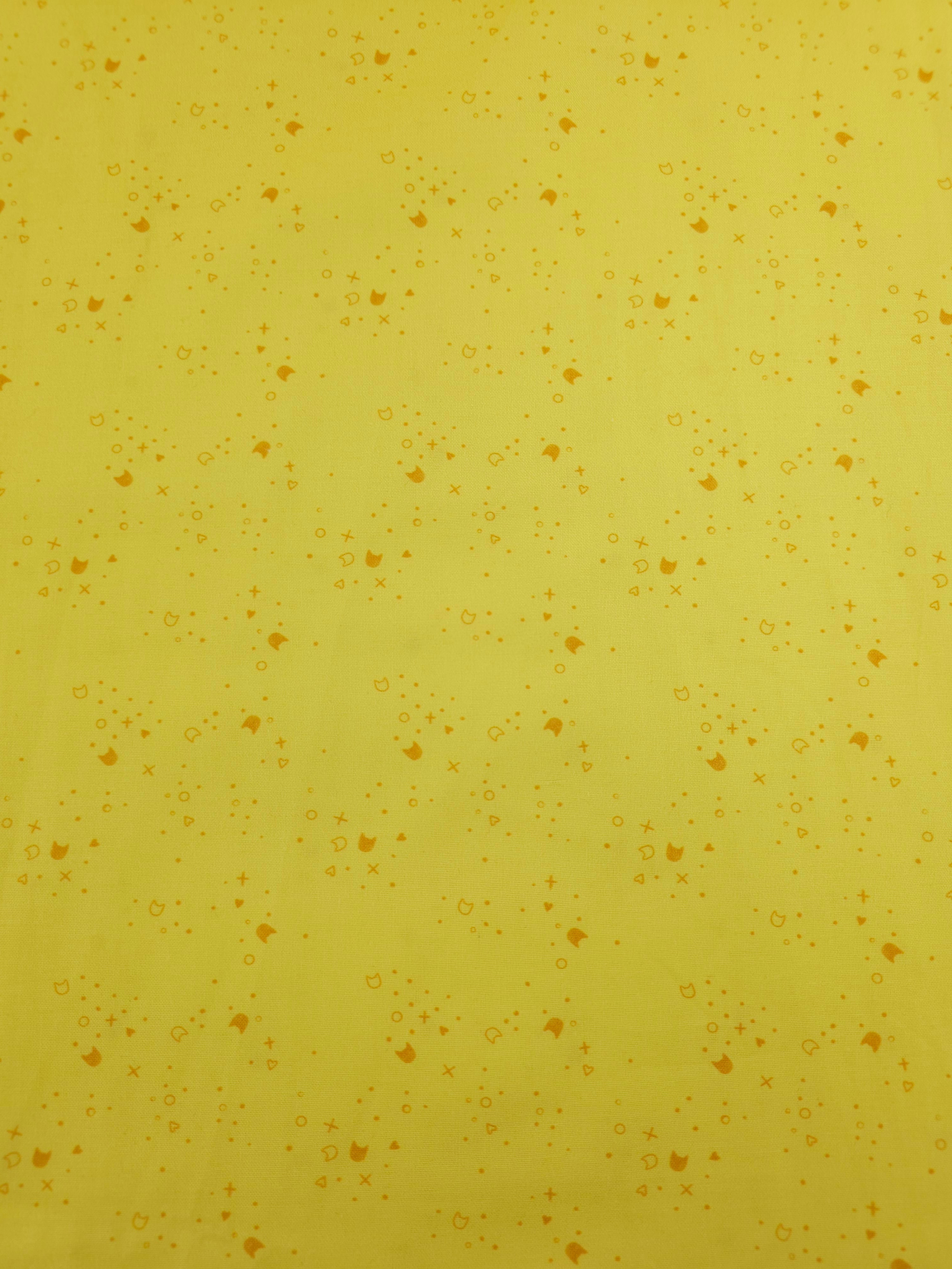 Yellow/Orange Kitty Litter 100% Cotton - Pammie Jane