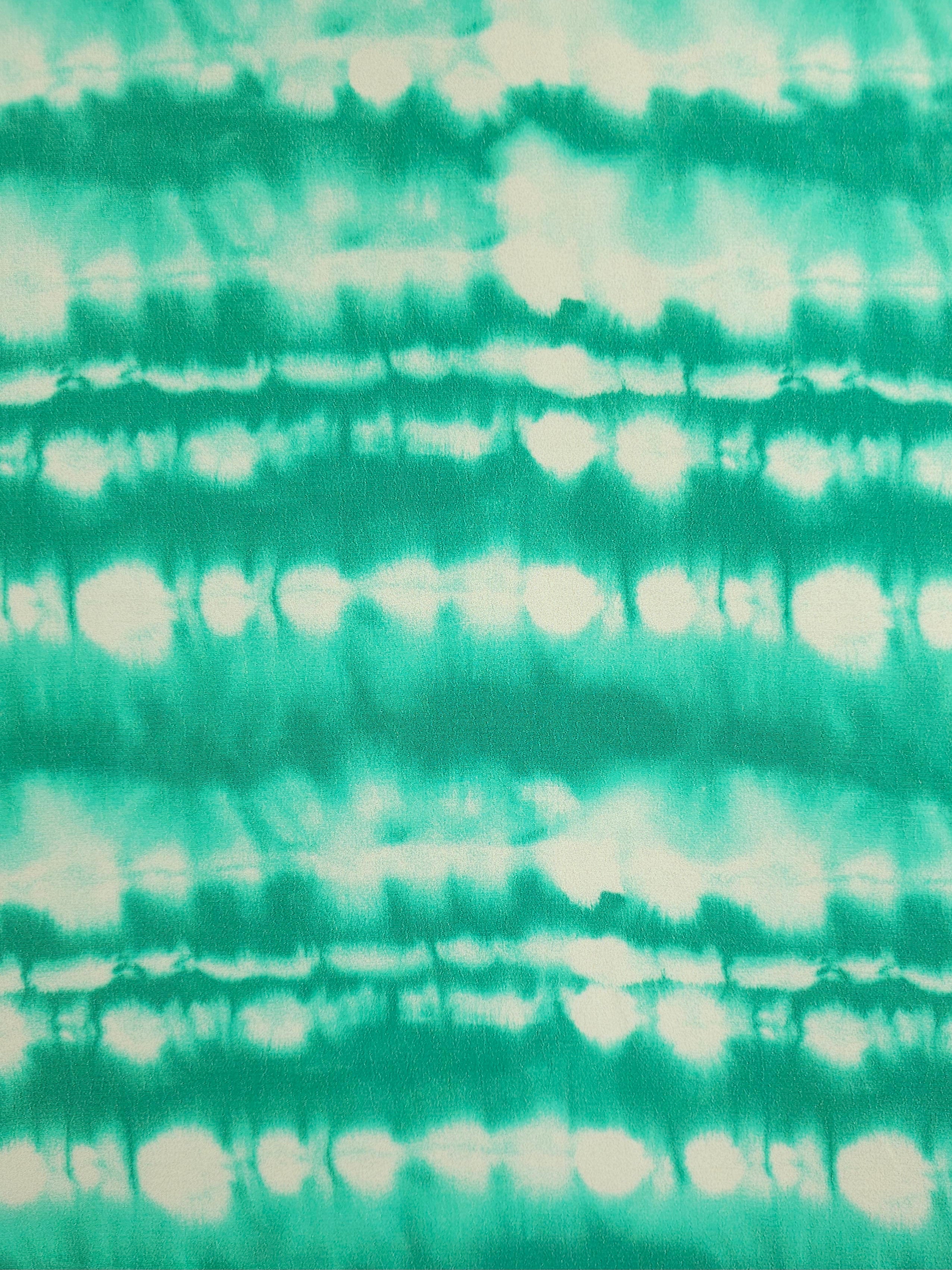 Minty Sage Abstract Blur Viscose Crepe