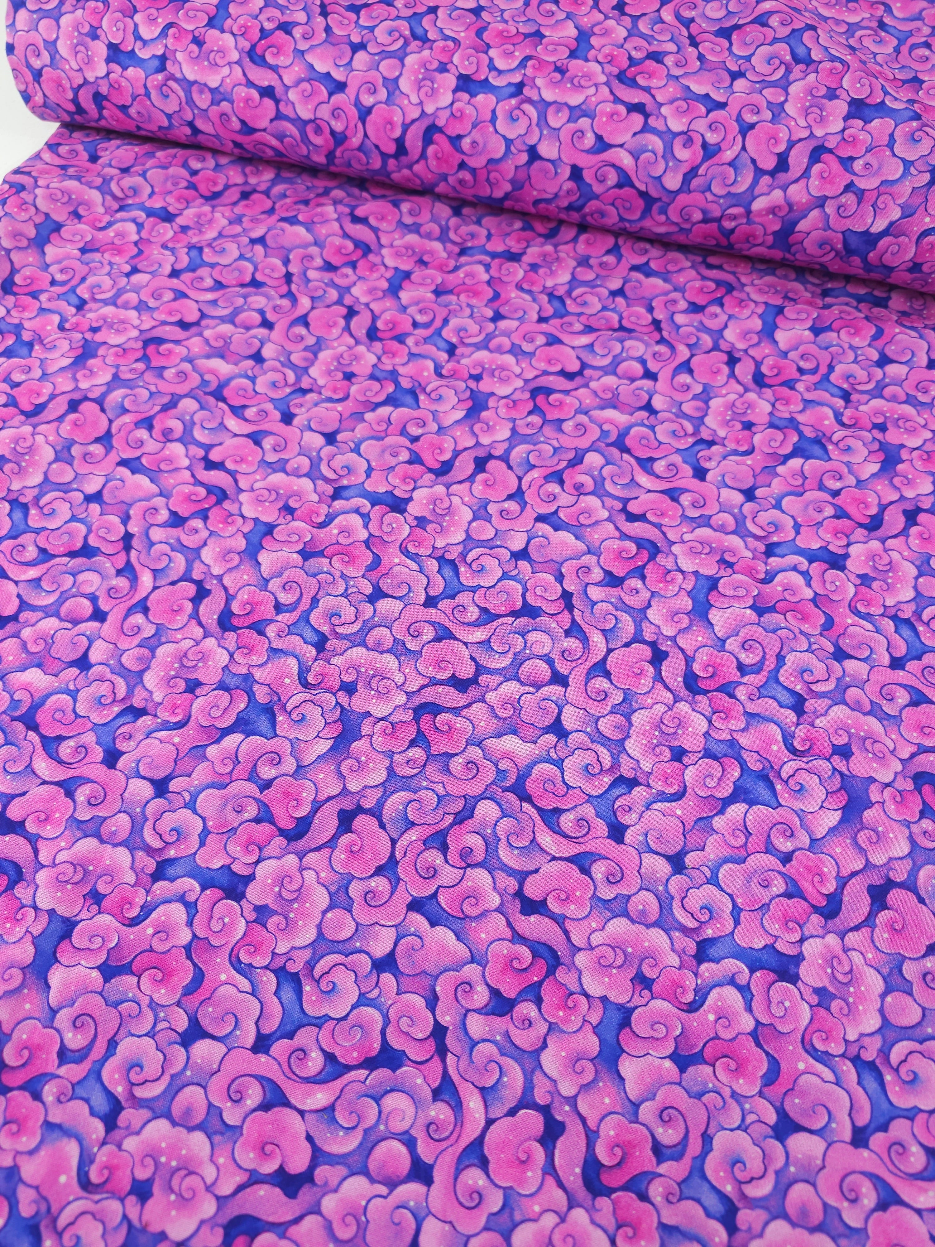 Purple/Pink Swirling Clouds 100% Cotton