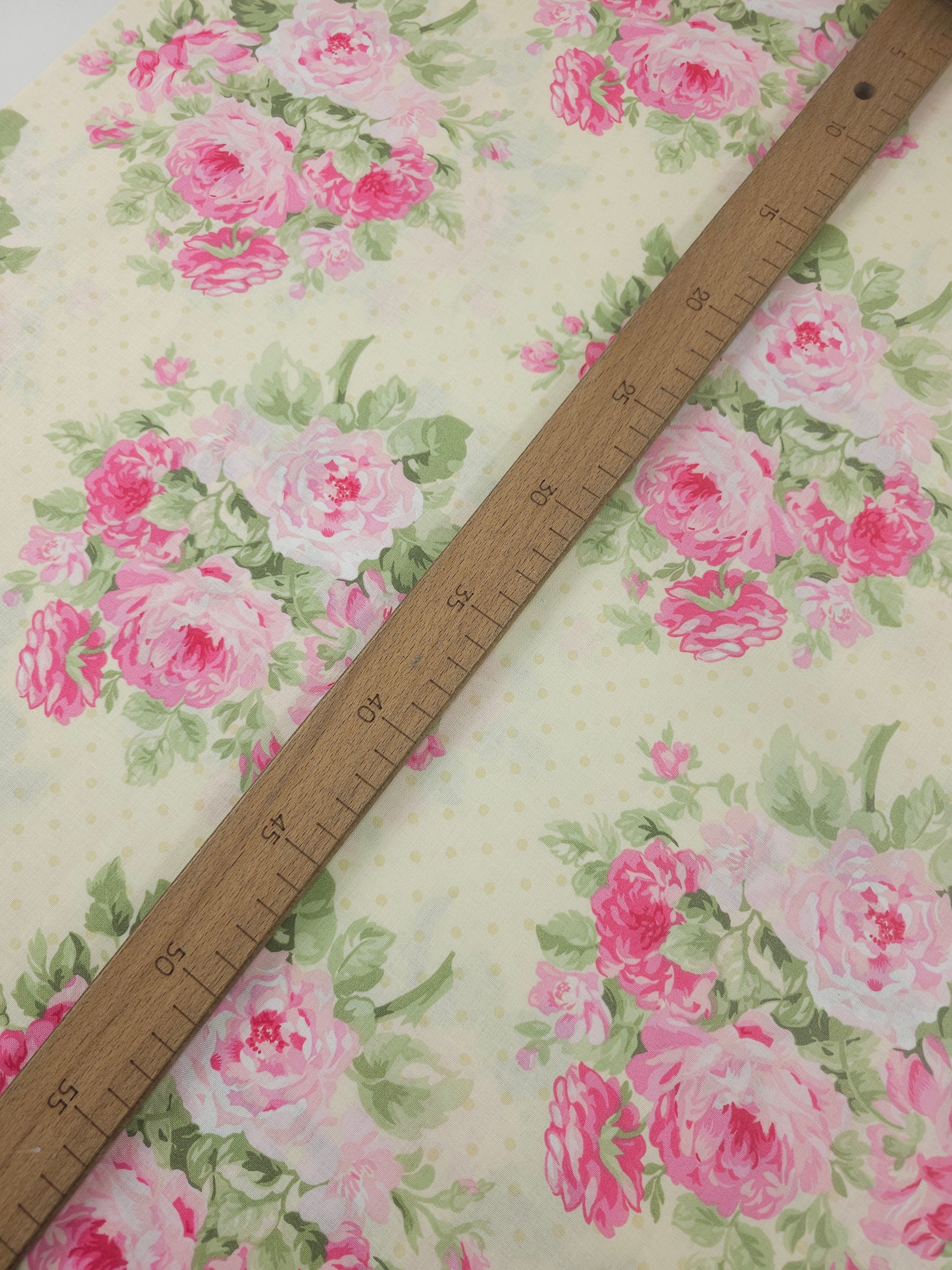 Pink Polka Floral Bunch 100% Cotton