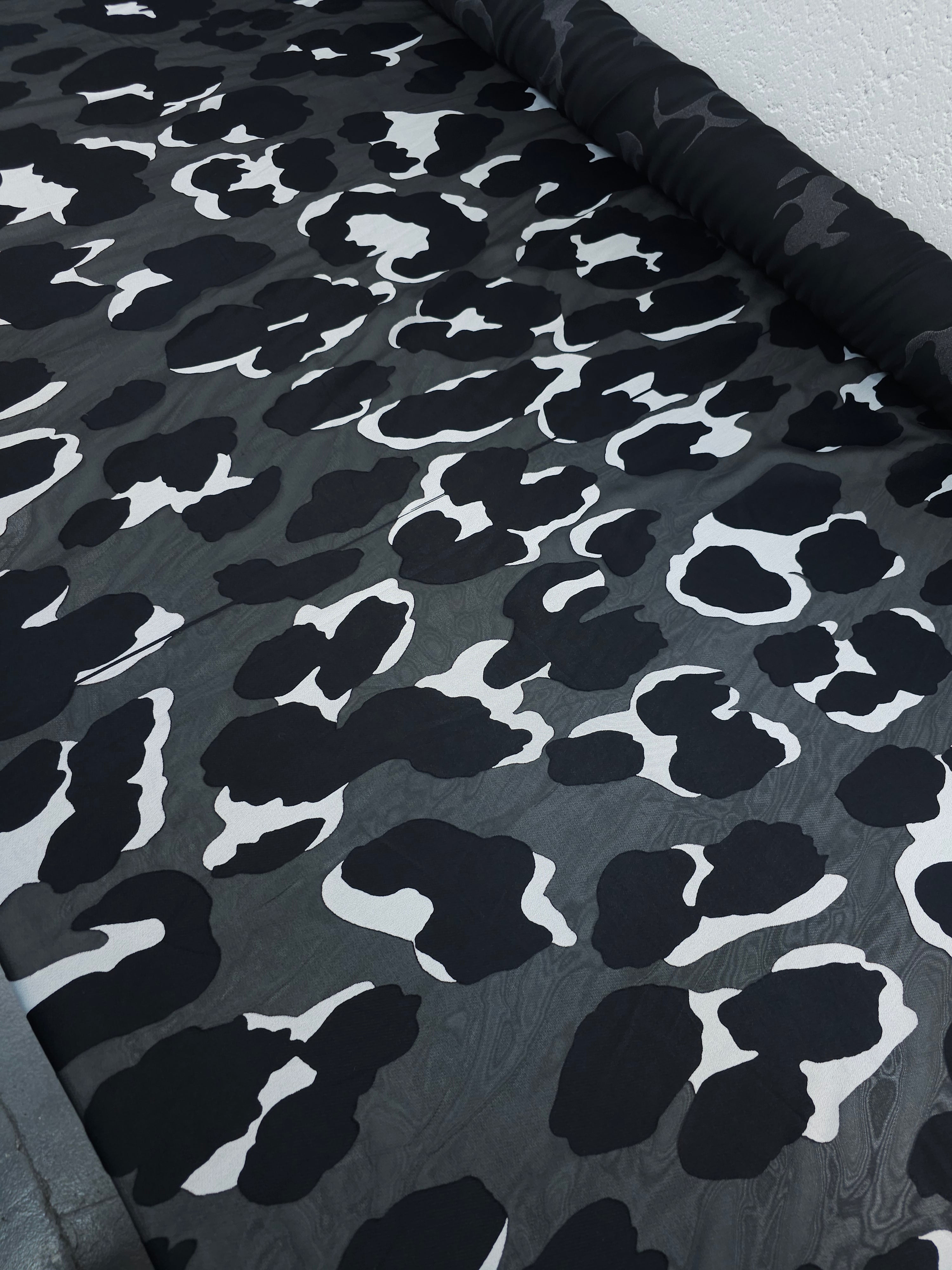 Black Leopard Jacquard