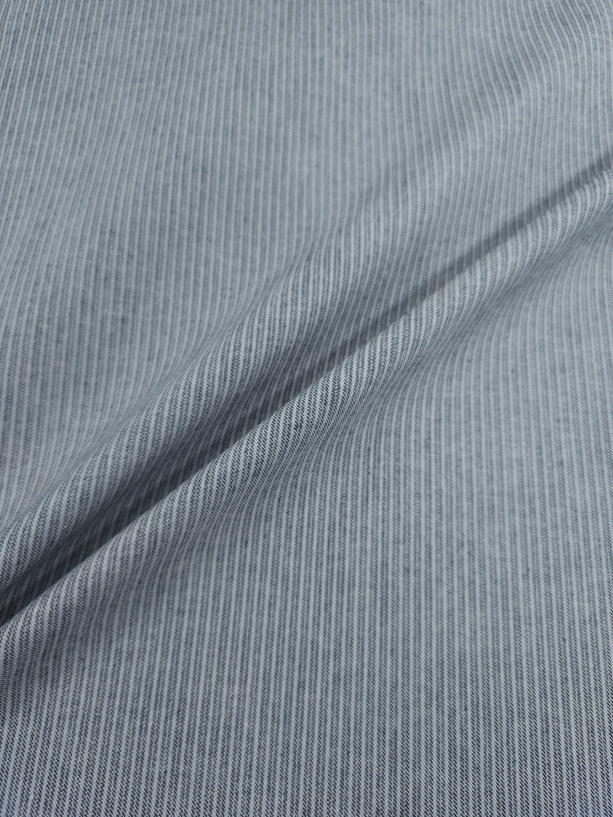 Washed Grey Pinstripe Denim