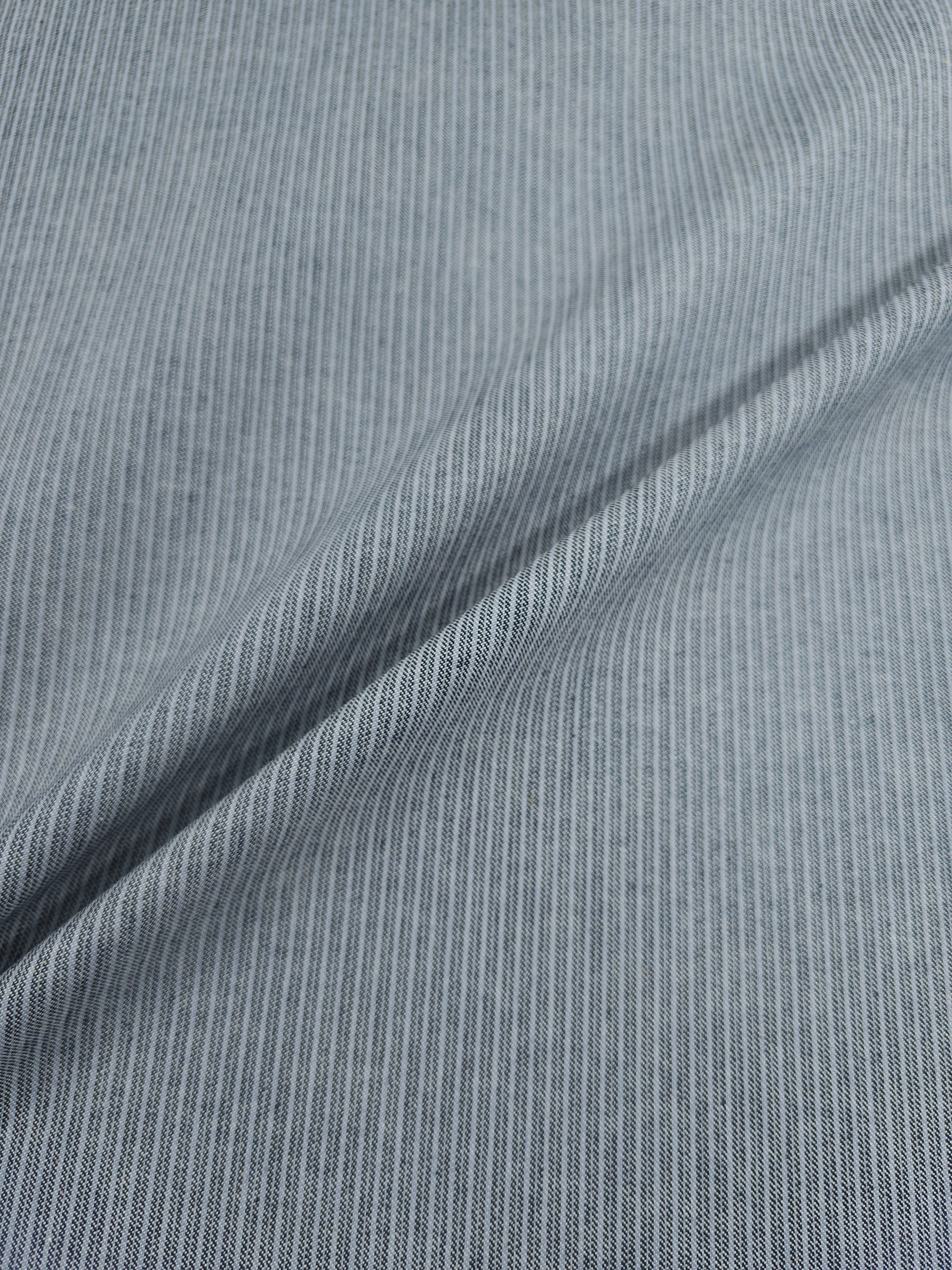 Washed Grey Pinstripe Denim
