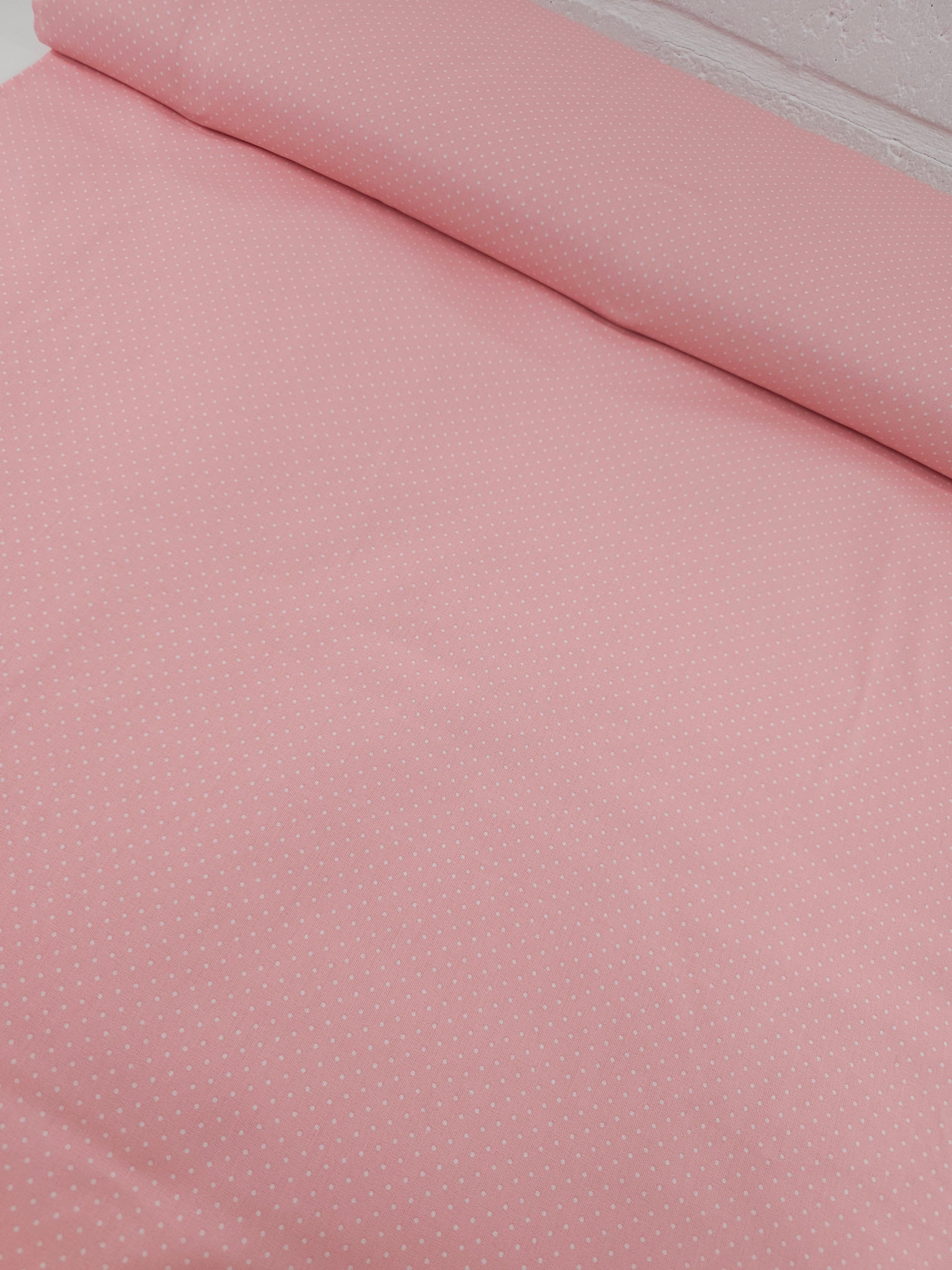 Light Pink Micro Polka Dot 100% Cotton 60"