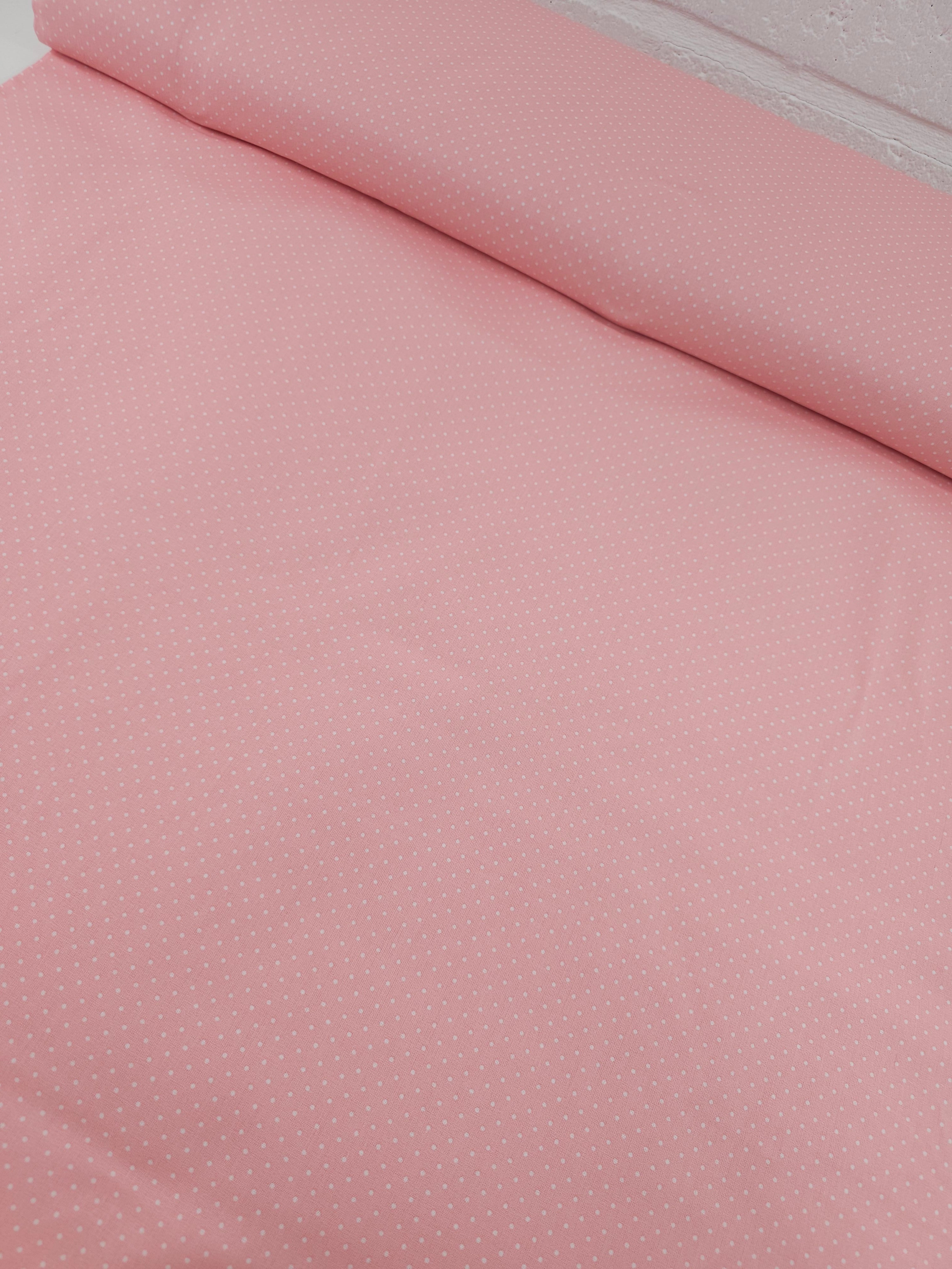 Light Pink Micro Polka Dot 100% Cotton 60"