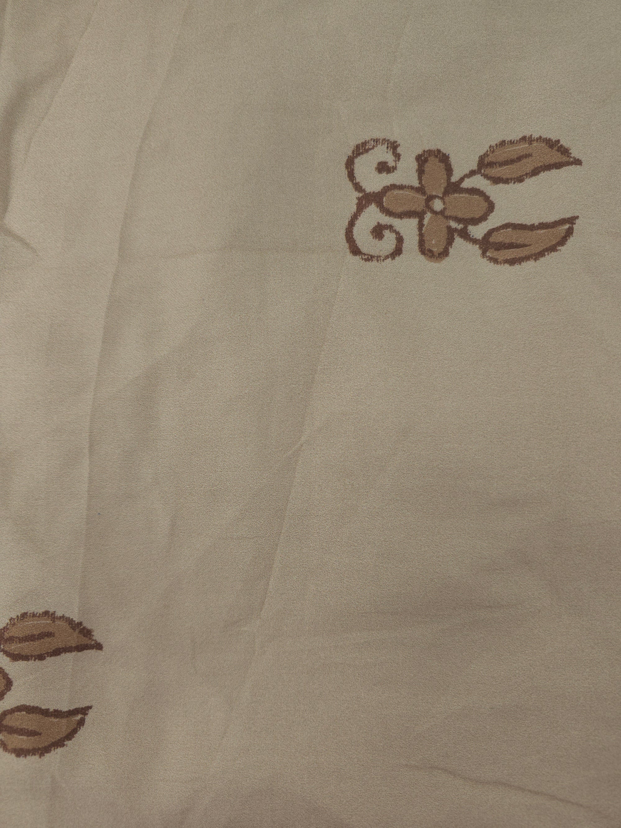 Beige spread flower Viscose- 2.2m piece