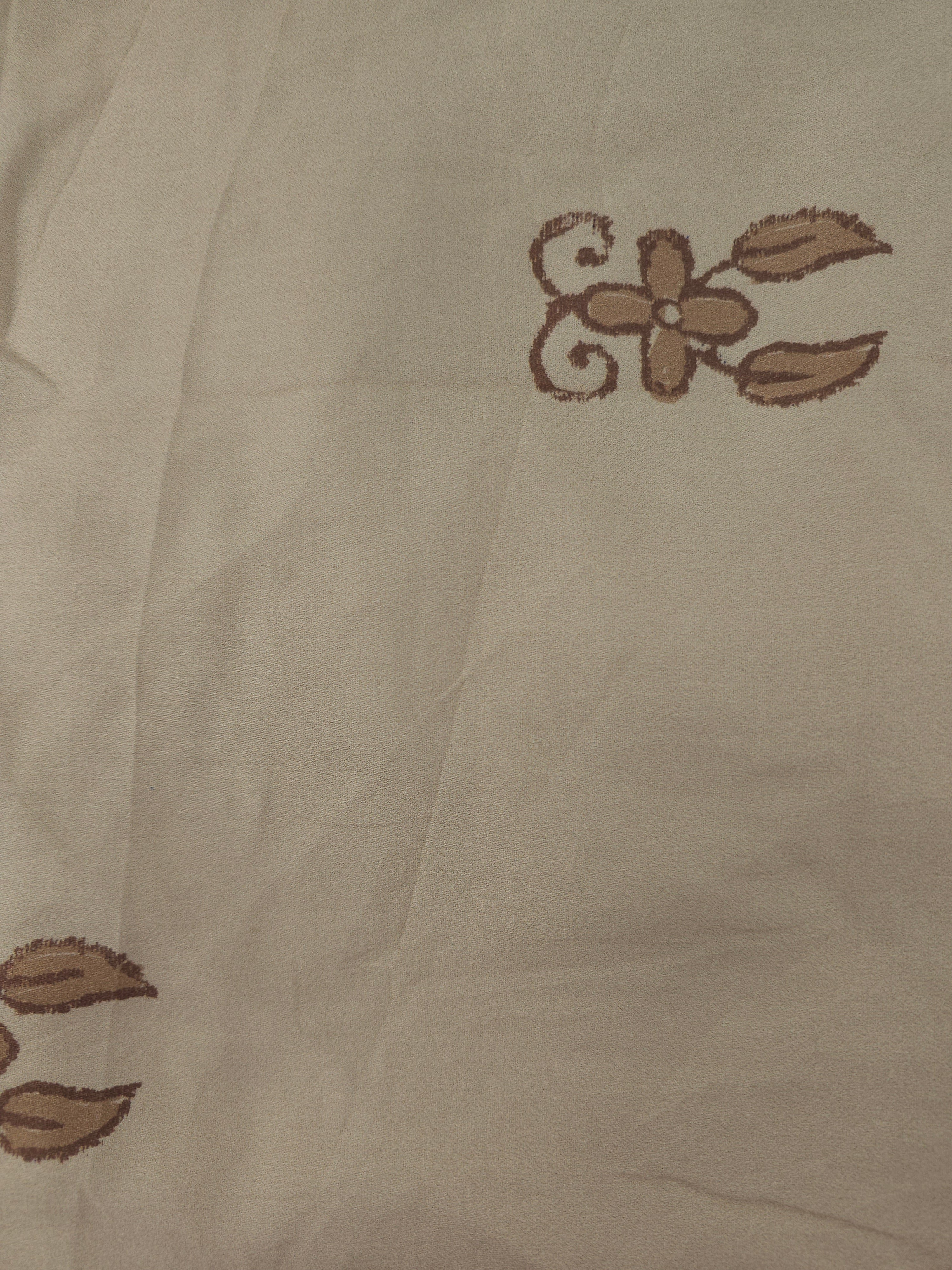 Beige spread flower Viscose- 2.2m piece