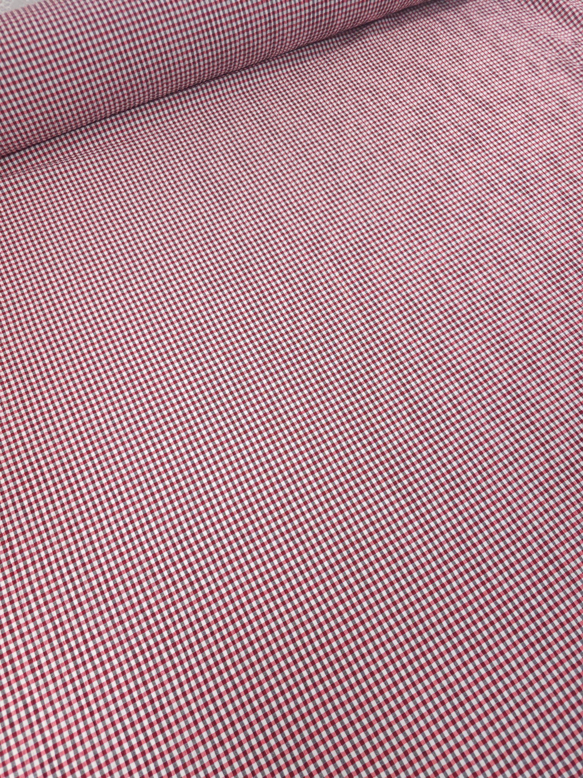 Red/Black Mini Gingham Poly Cotton