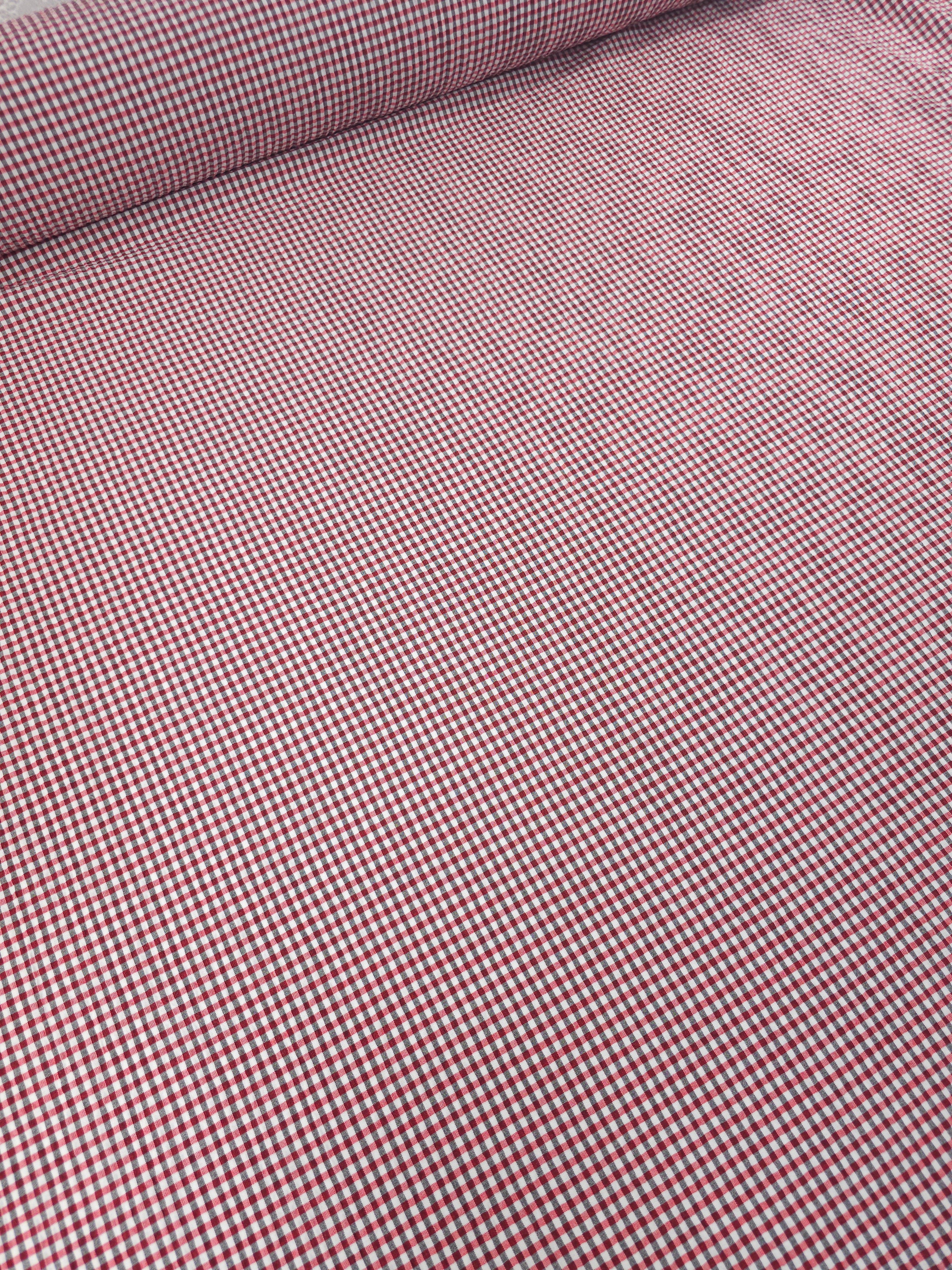 Red/Black Mini Gingham Poly Cotton