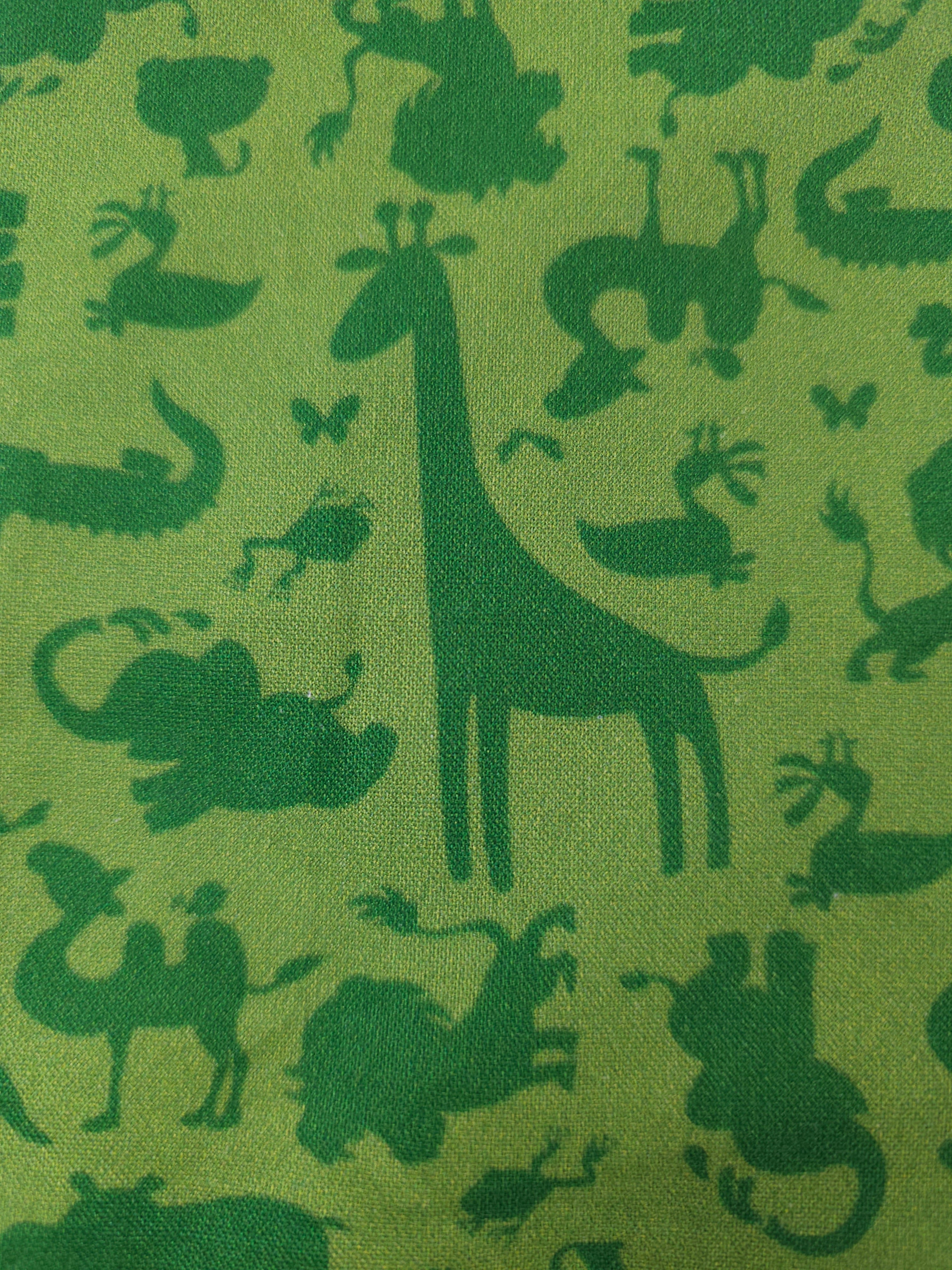 Green animal shadows Cotton- 1m piece