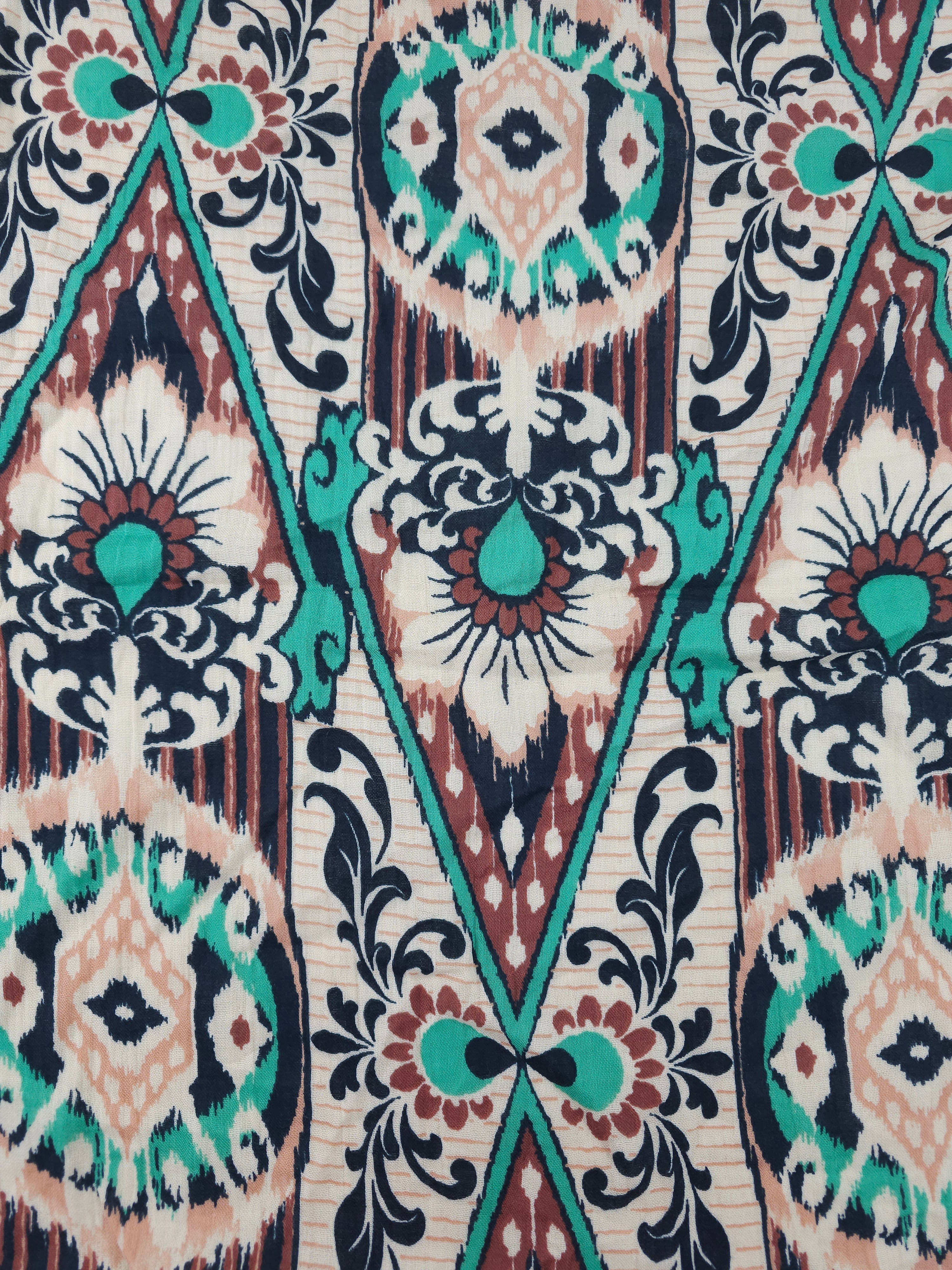 Teal brown Viscose- 0.5m piece