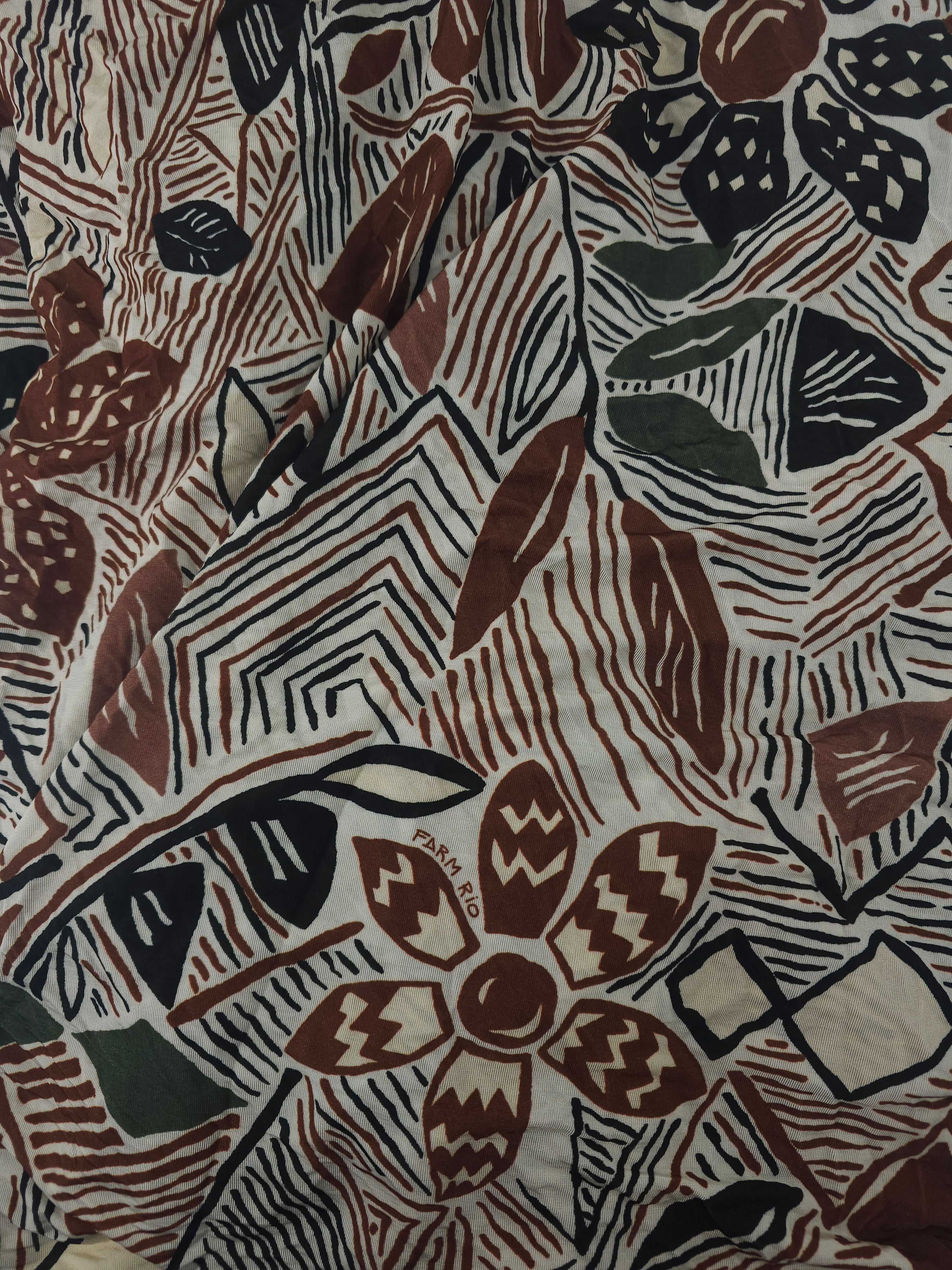 Black brown Farm Rio Viscose jersey- 1.7m piece