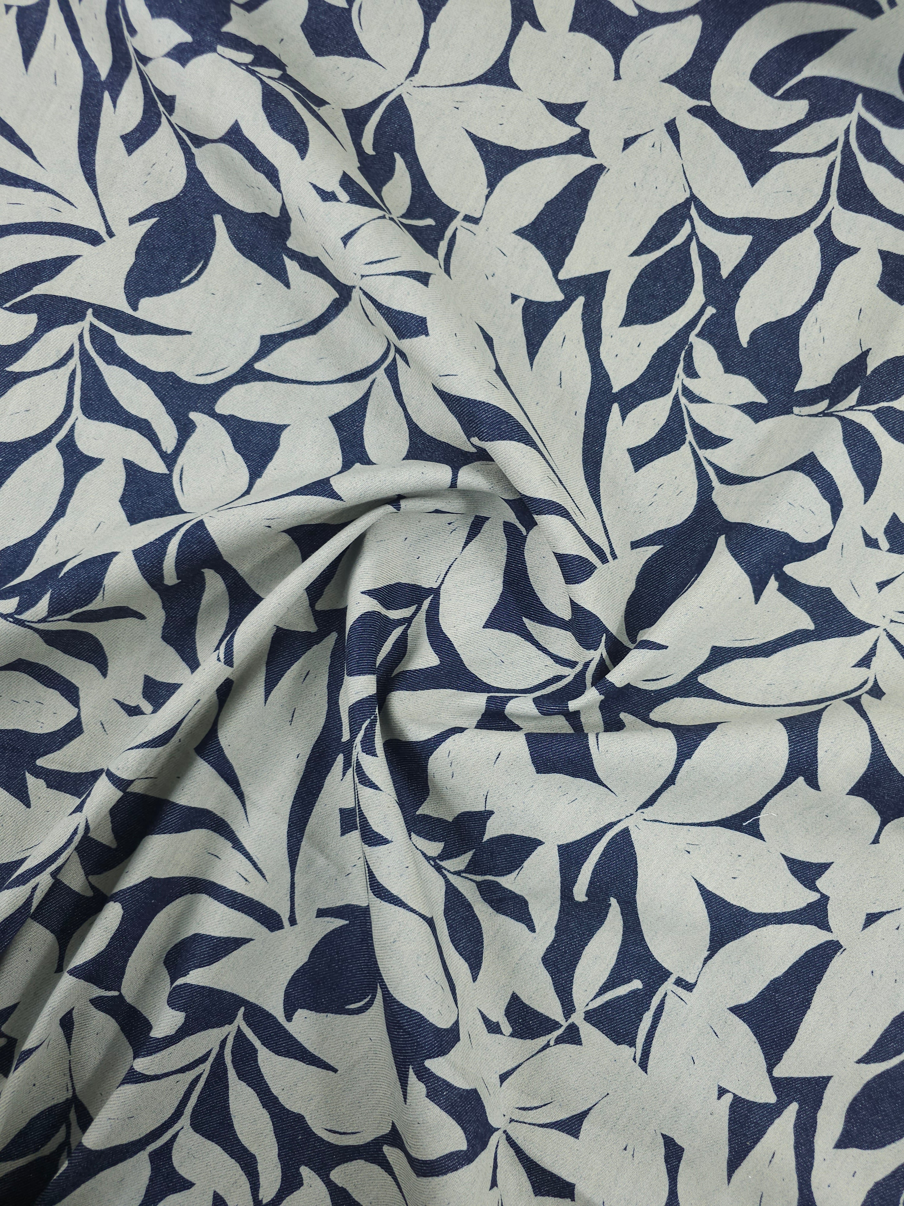 Navy/Fawn Flower Petal Denim