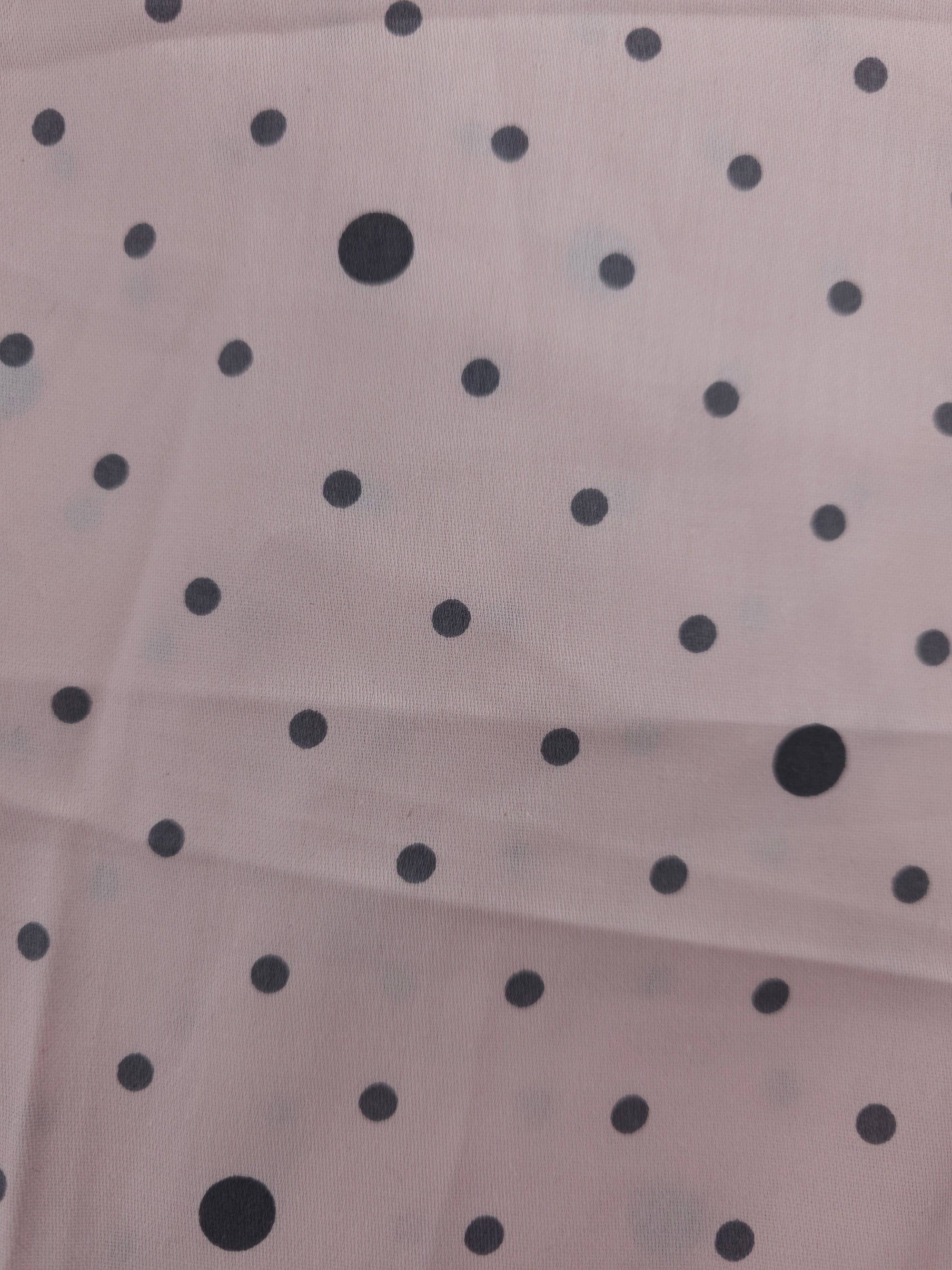 Pink/Black Polka Cotton - 1.3m Piece