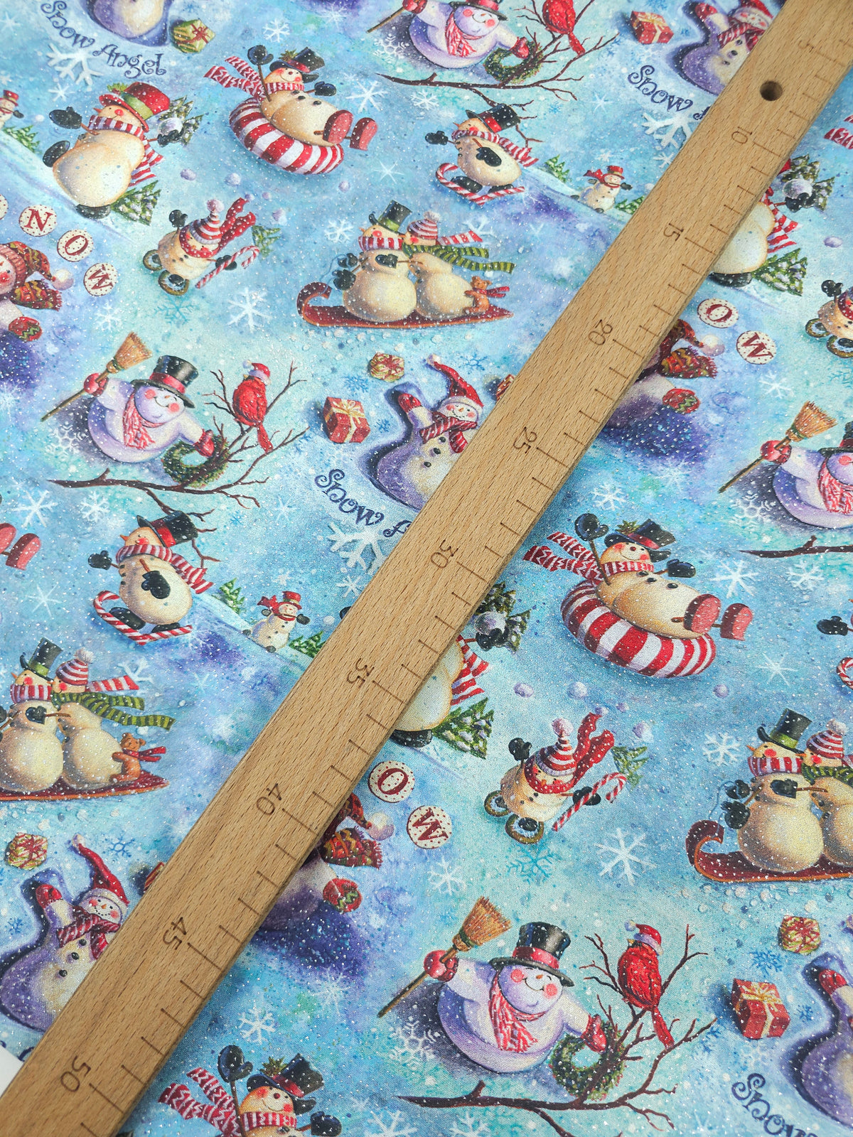 Glitter Snowman 100% Cotton- Geoff Allen
