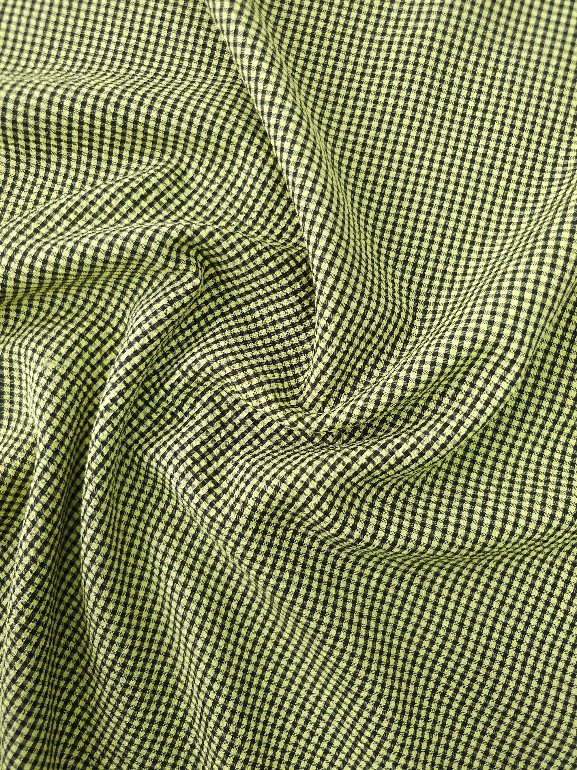 Yellow/Black Mini Gingham SeerSucker