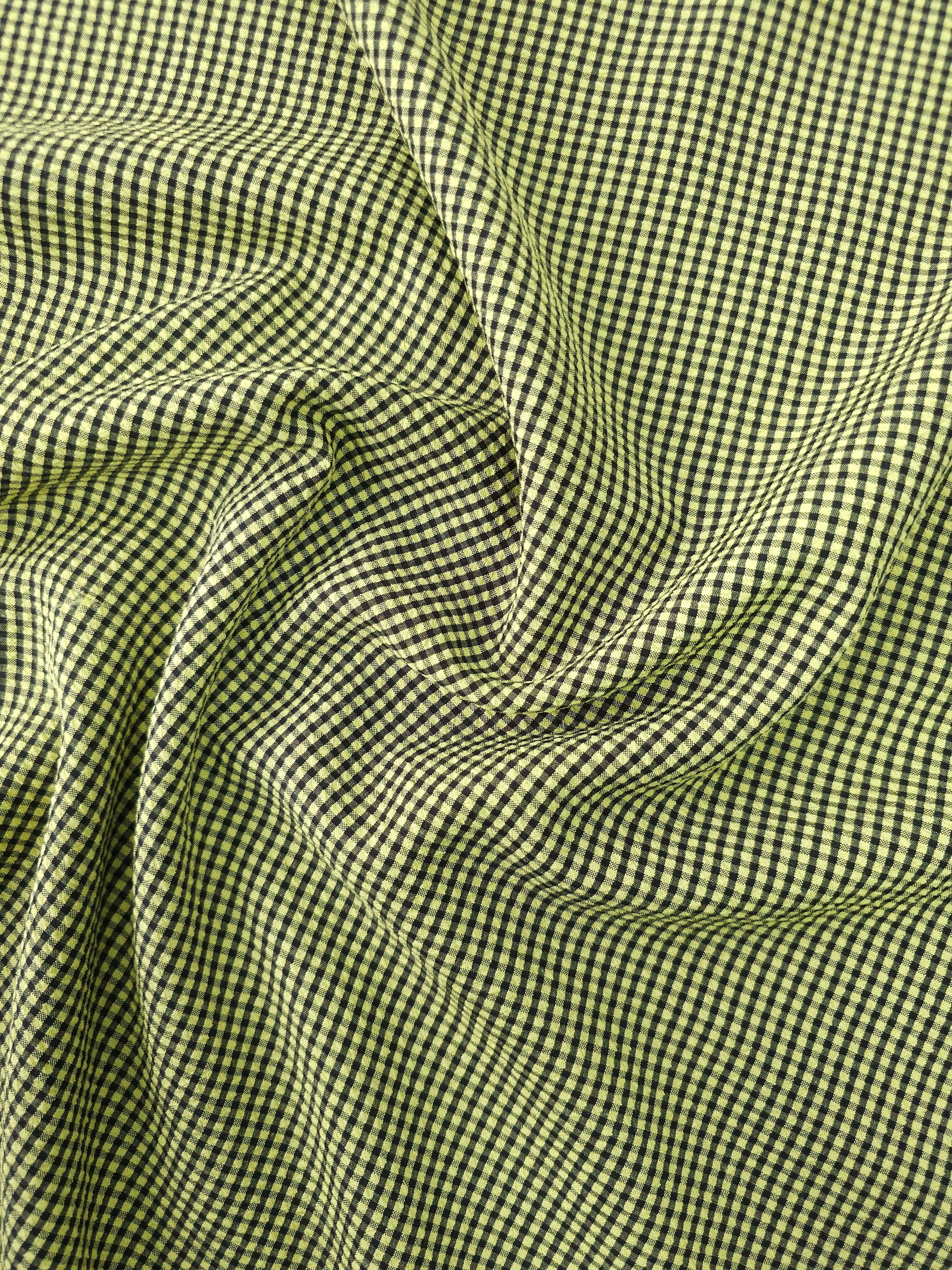 Yellow/Black Mini Gingham SeerSucker