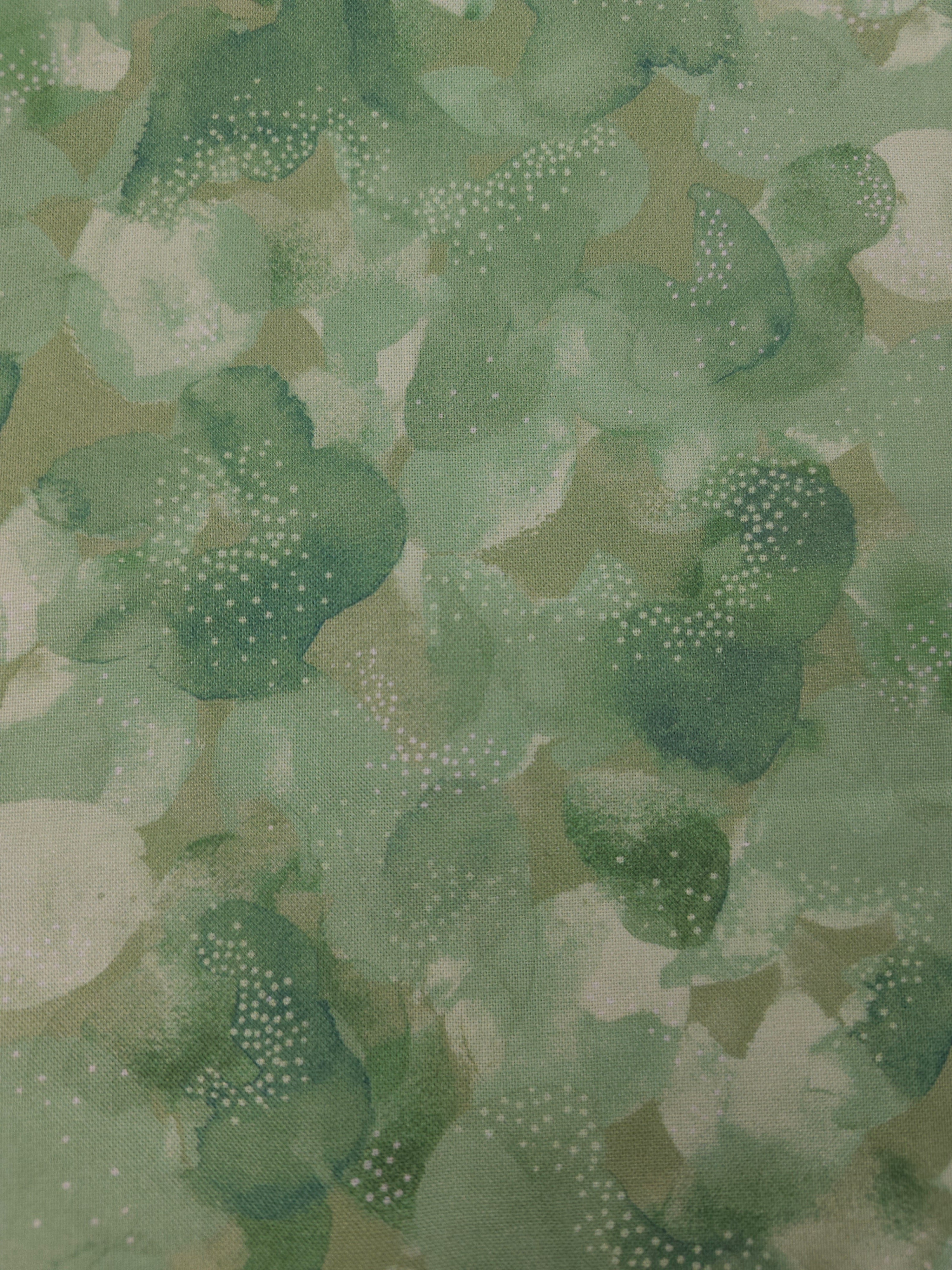 Sage Green Abstract Speckle Splodge 100% Cotton