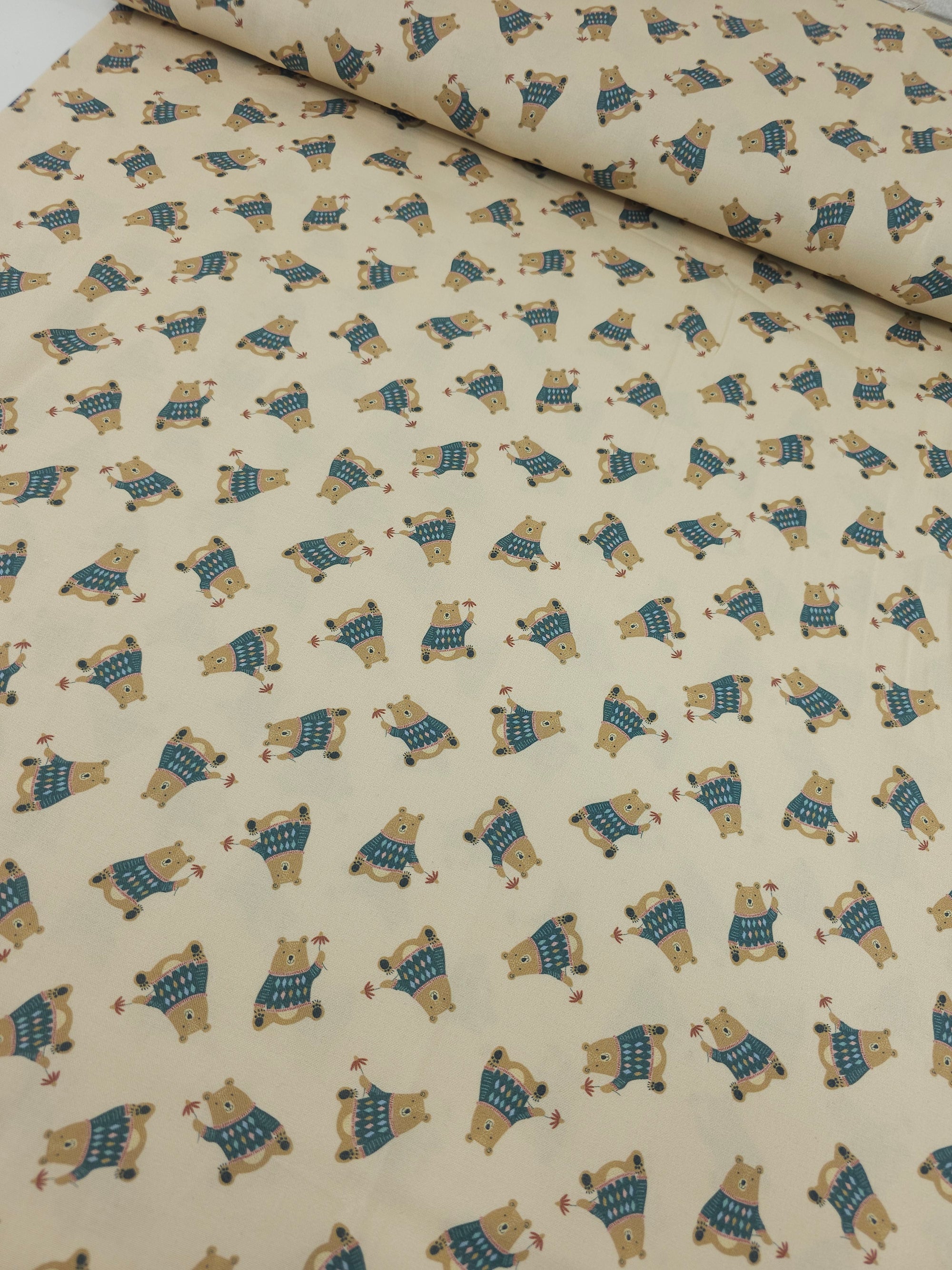 Friendly Woodland Bear 100% Cotton