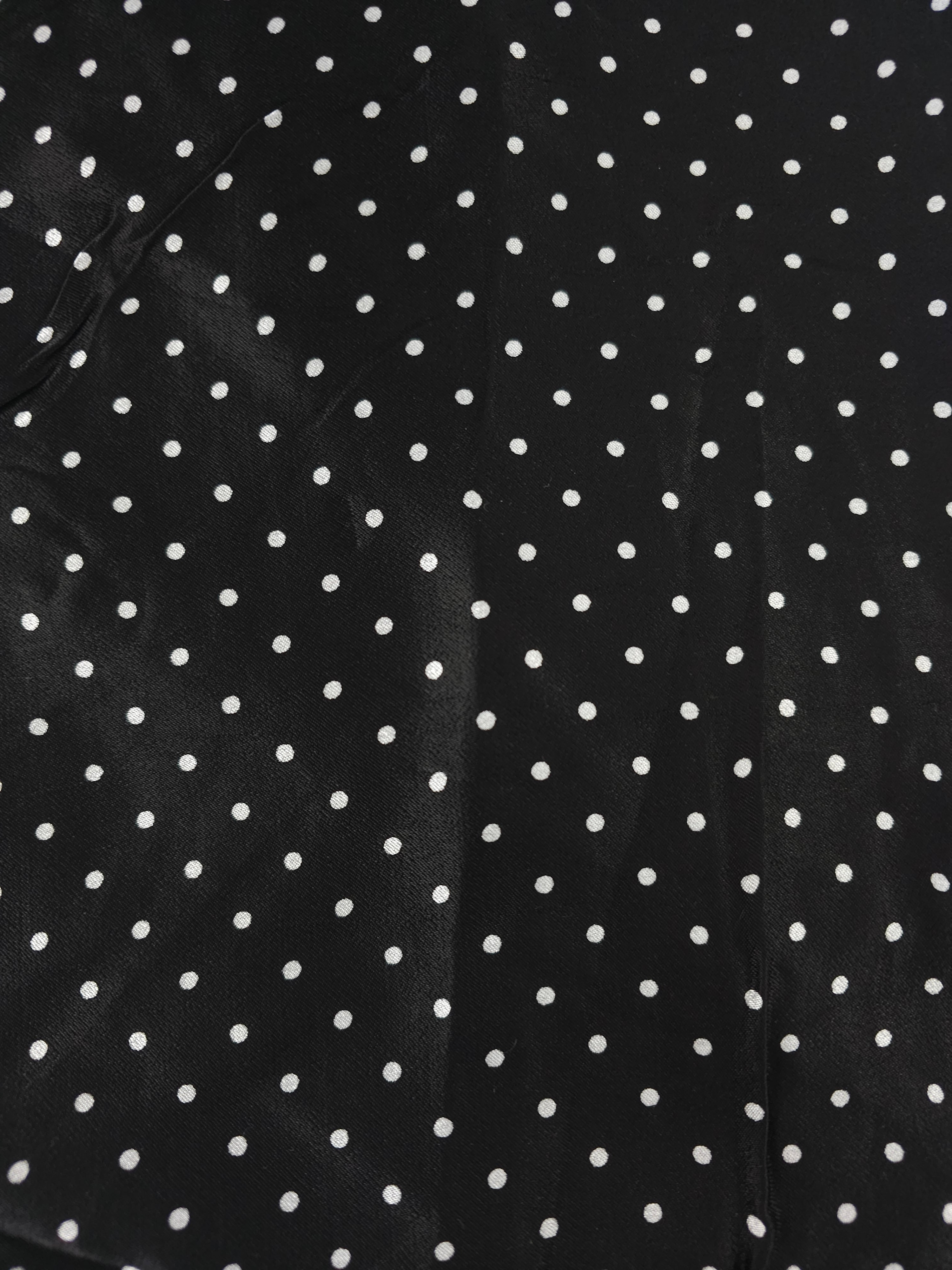 Black polka dot Viscose sateen- 2.5m piece