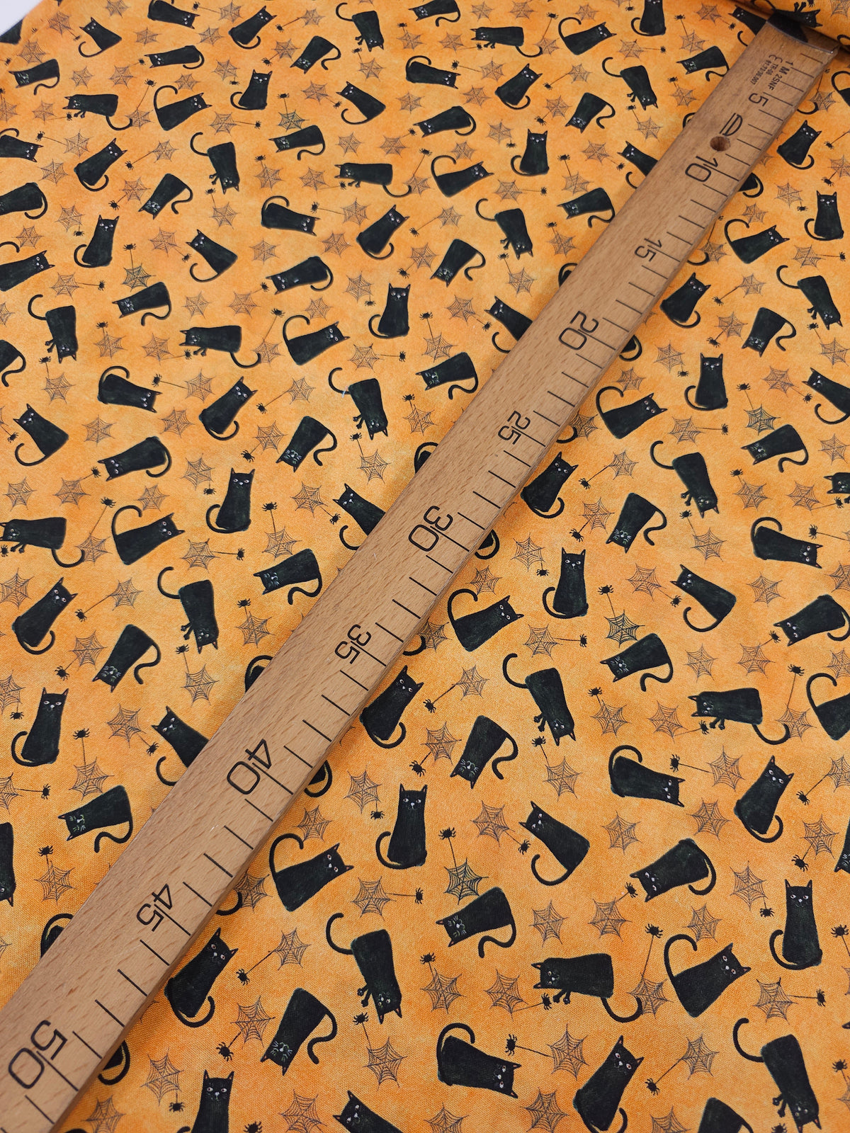 Orange/Black Halloween Cat 100% Cotton