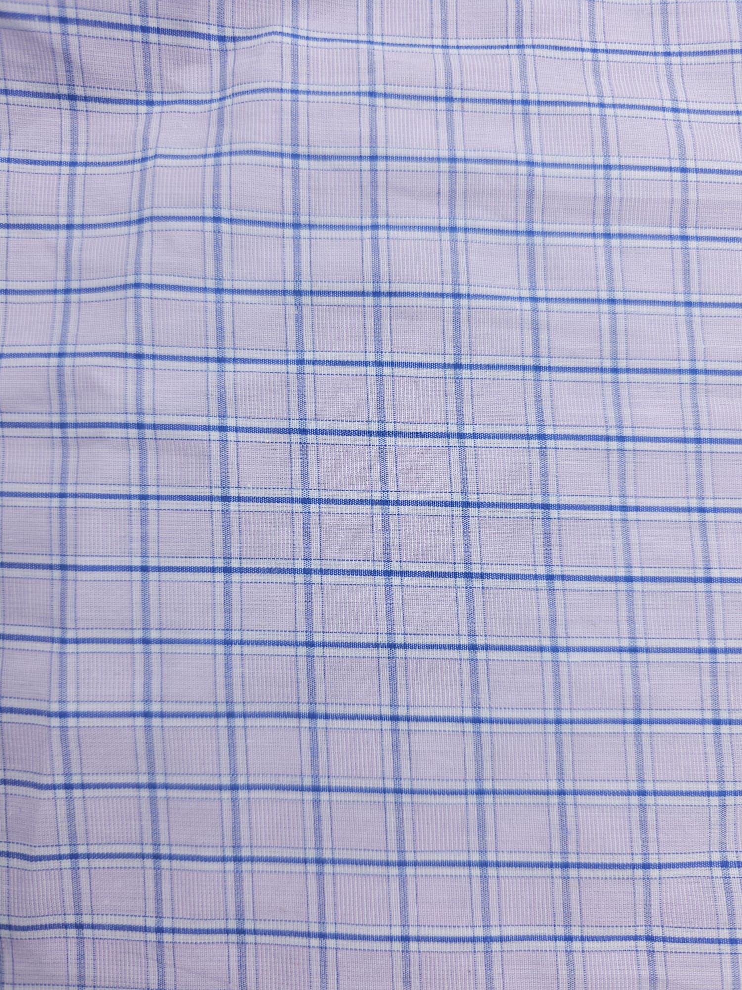 Light Blue & White Check Cotton - 2.2m Piece